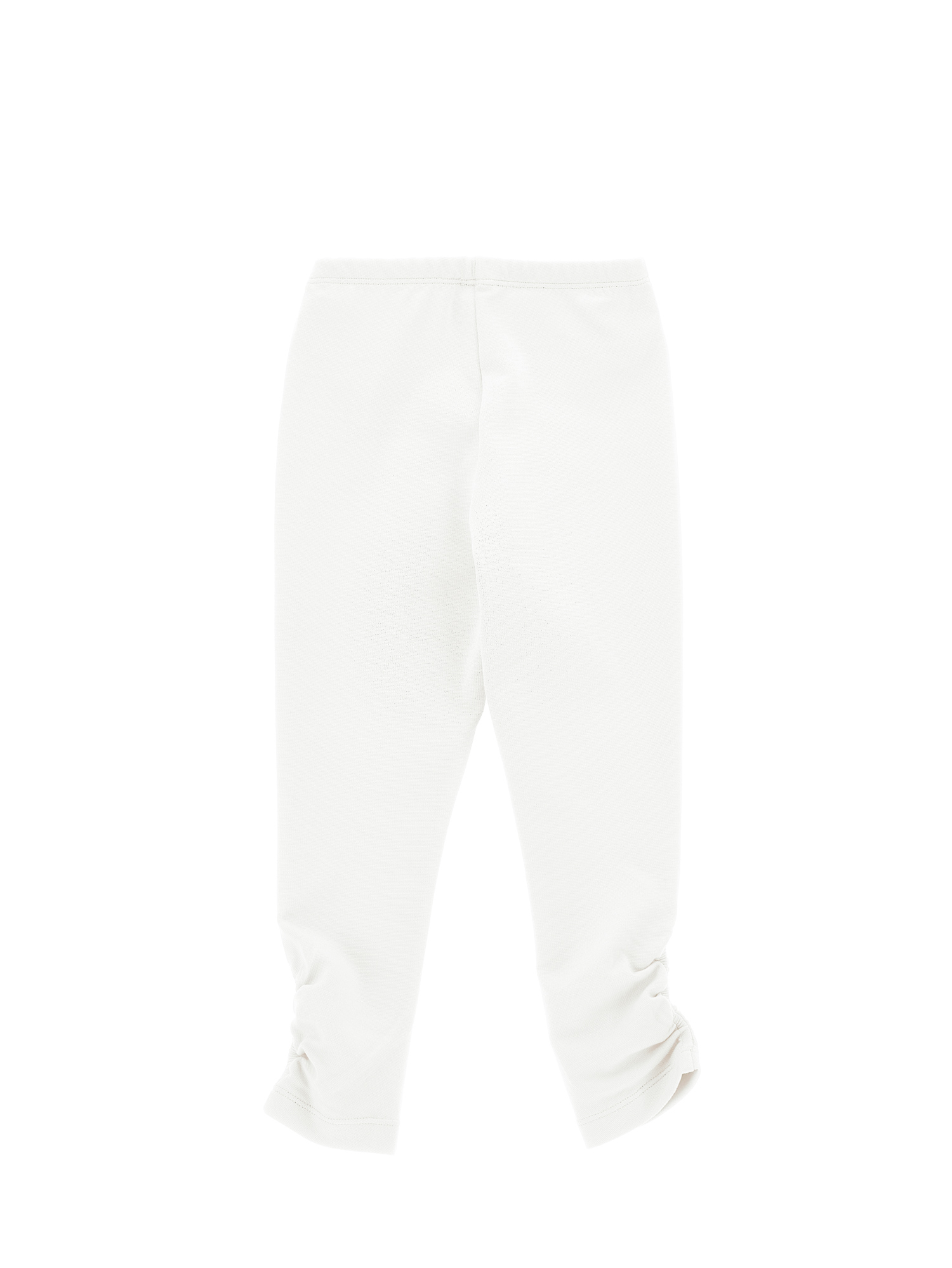 Monnalisa Ruched Milano Stitch Leggings In Cream