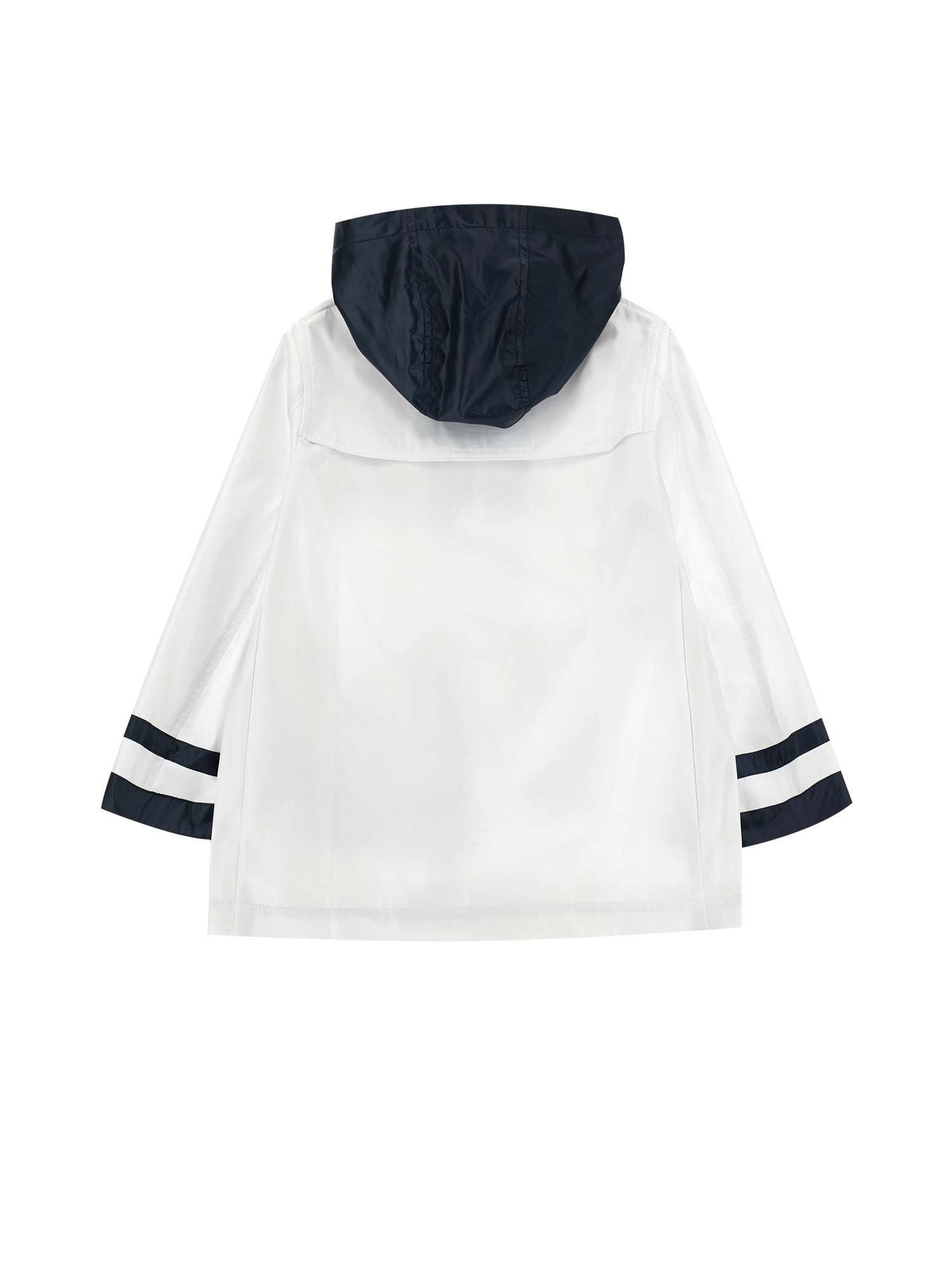 Shop Monnalisa Windproof Nylon And Jersey Jacket In White + Blue