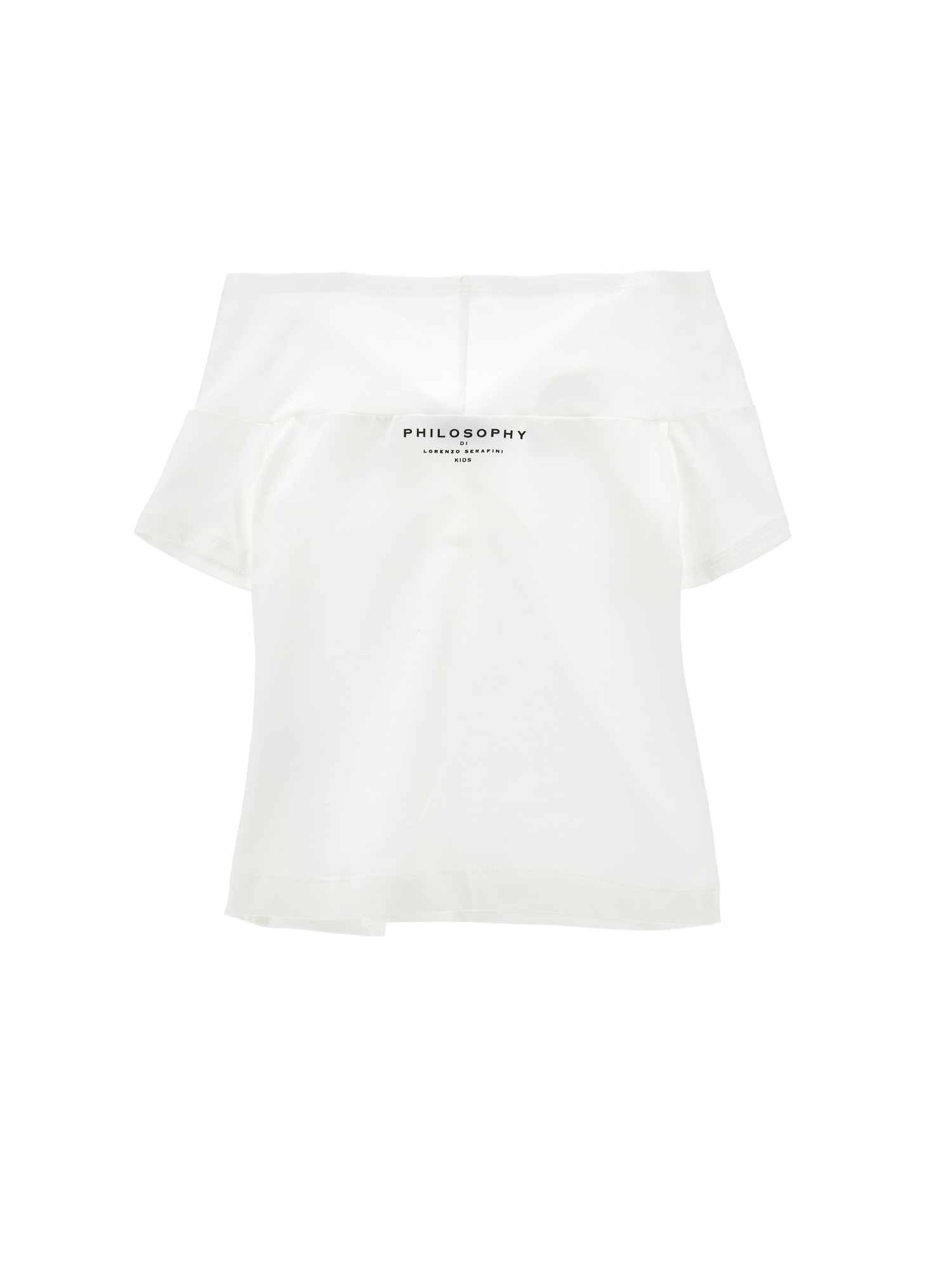 Philosophy Di Lorenzo Serafini Philosophy Kids  Off-shoulder T-shirt With Front Knot In Green