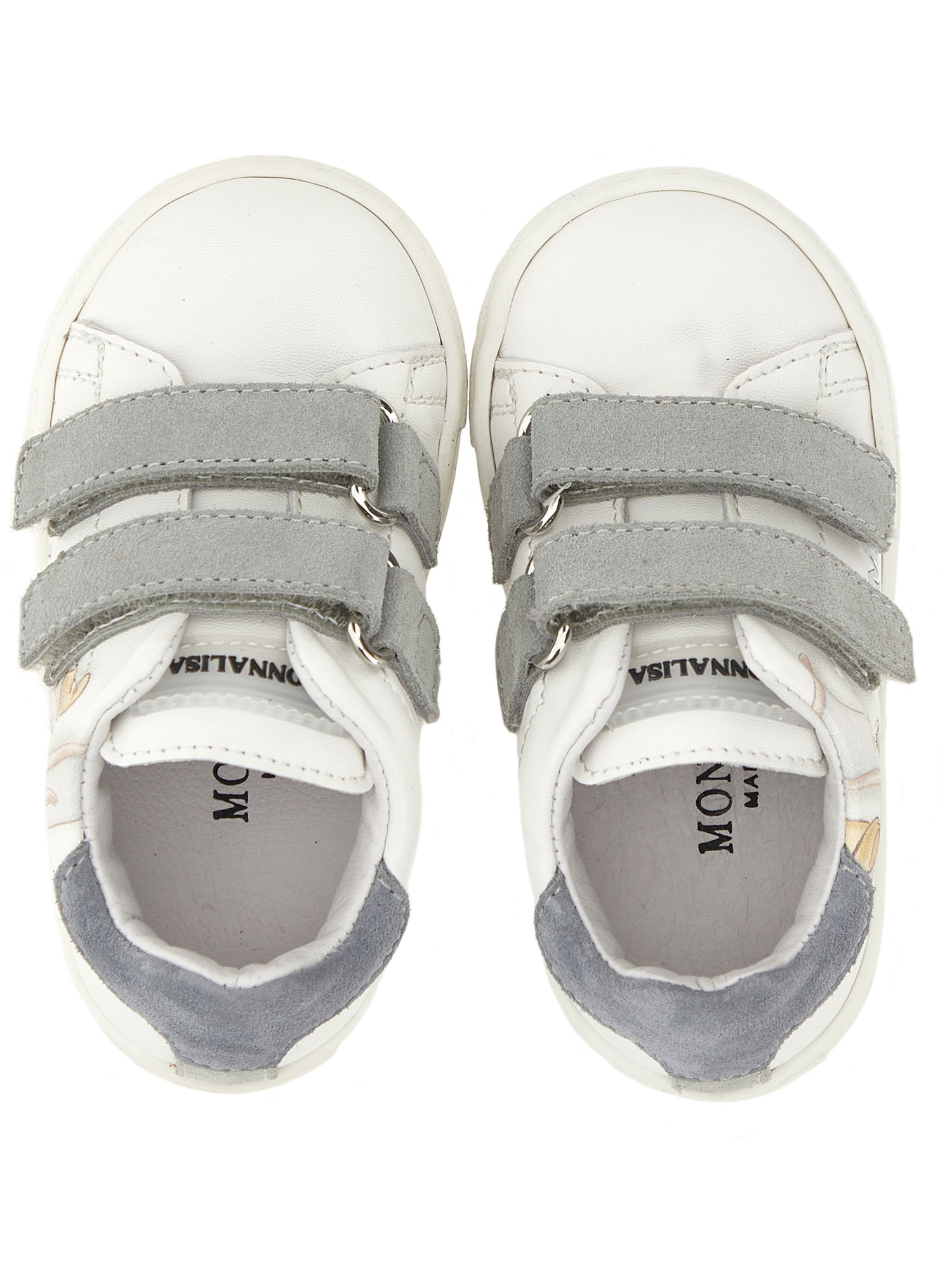 Monnalisa Dumbo Sneakers In Cream + Grey