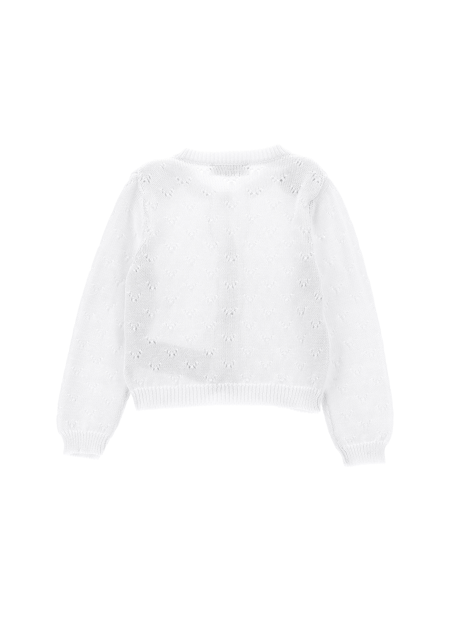 Monnalisa Cotton Cardigan In White