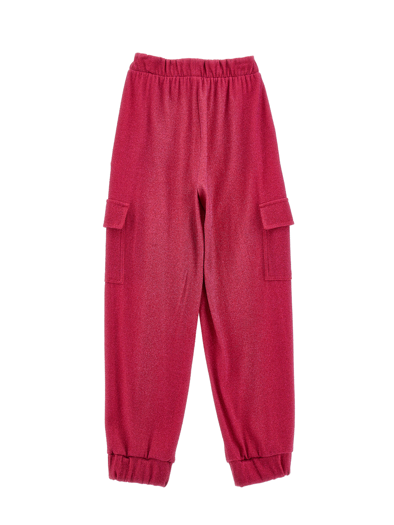 Monnalisa Glitter Cargo Joggers In Fuchsia