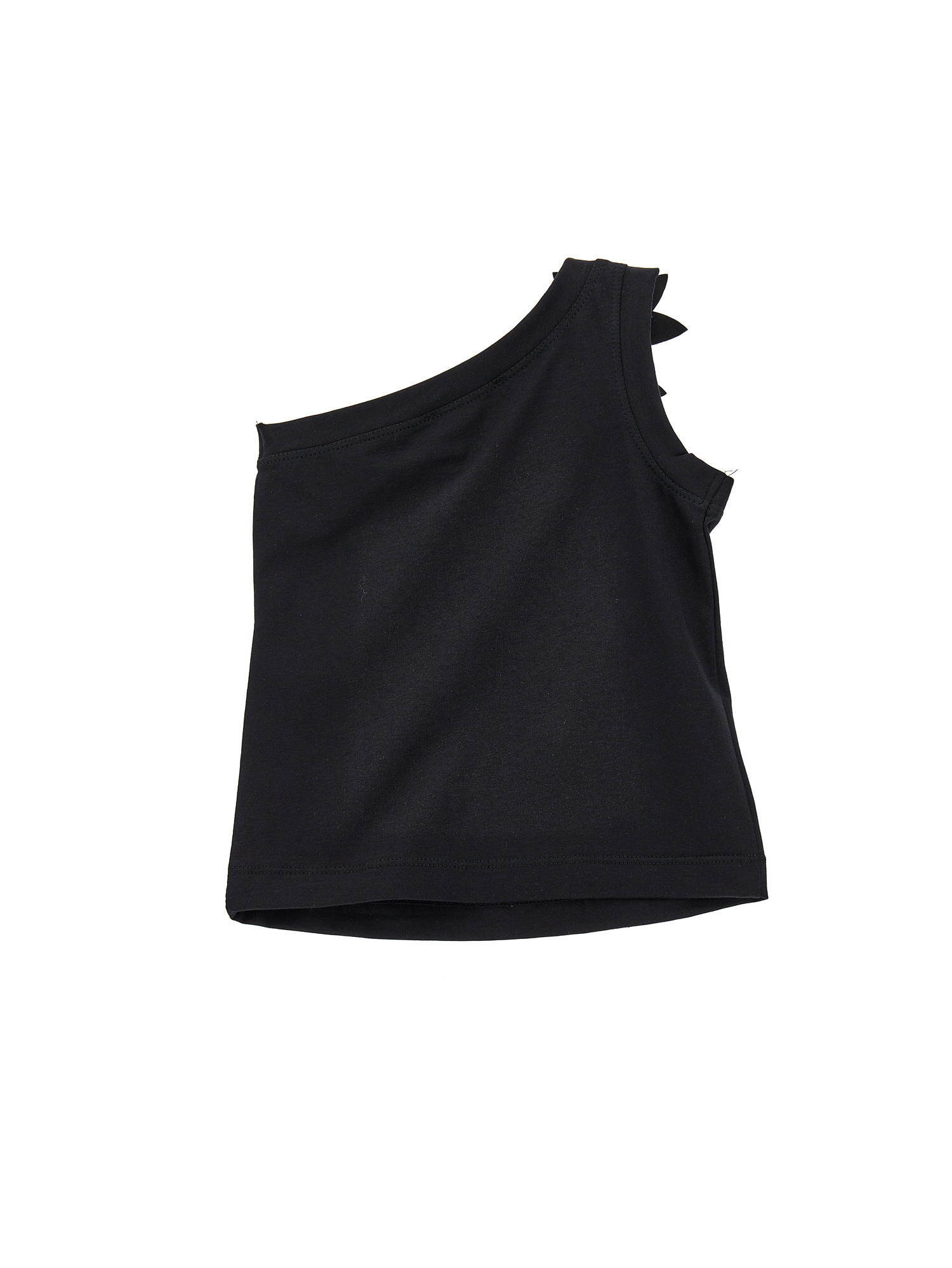 Shop Monnalisa One-shoulder Tank Top In Black