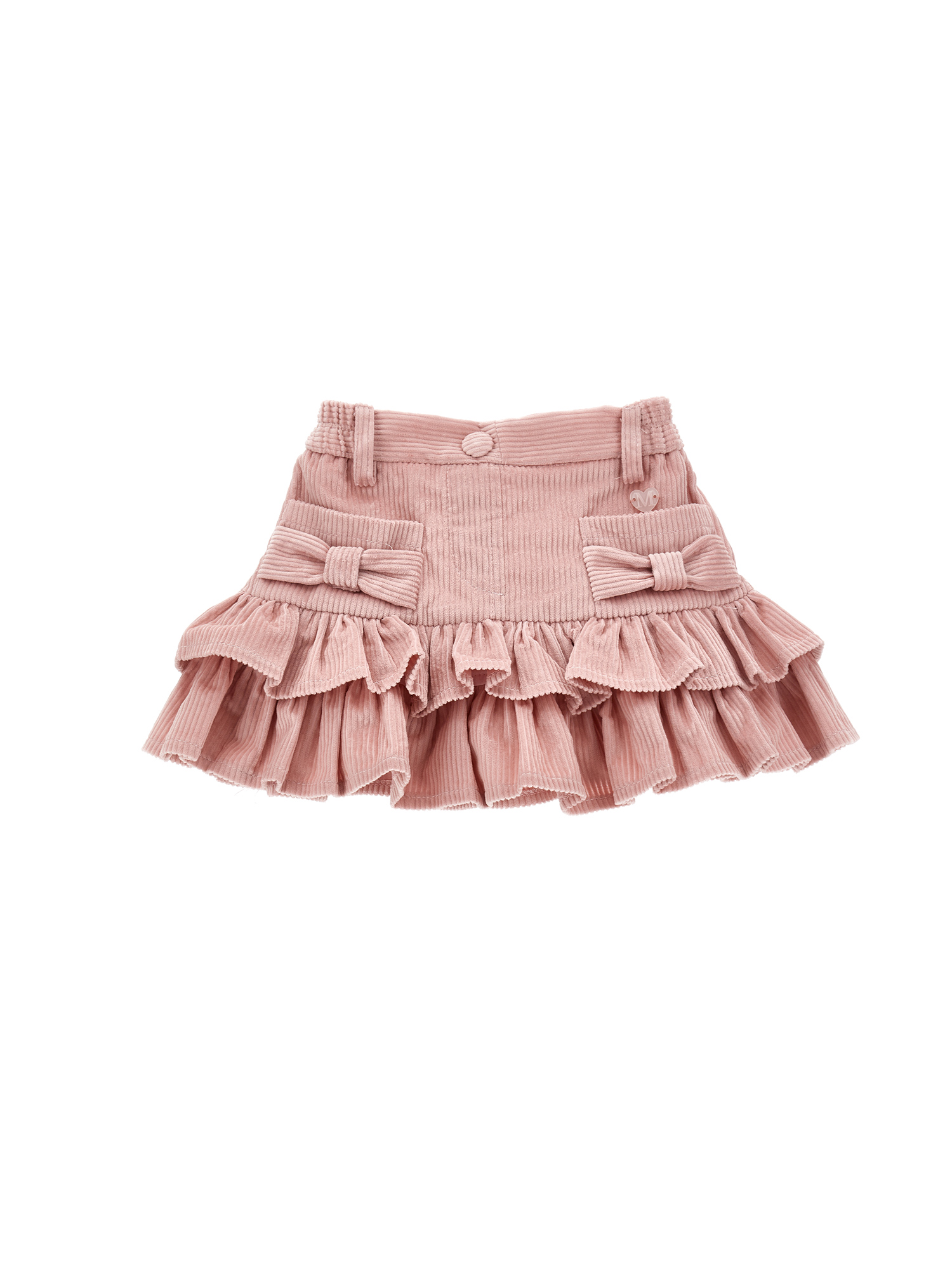 Monnalisa Kids'   Velvet Skirt With Bows In Pink