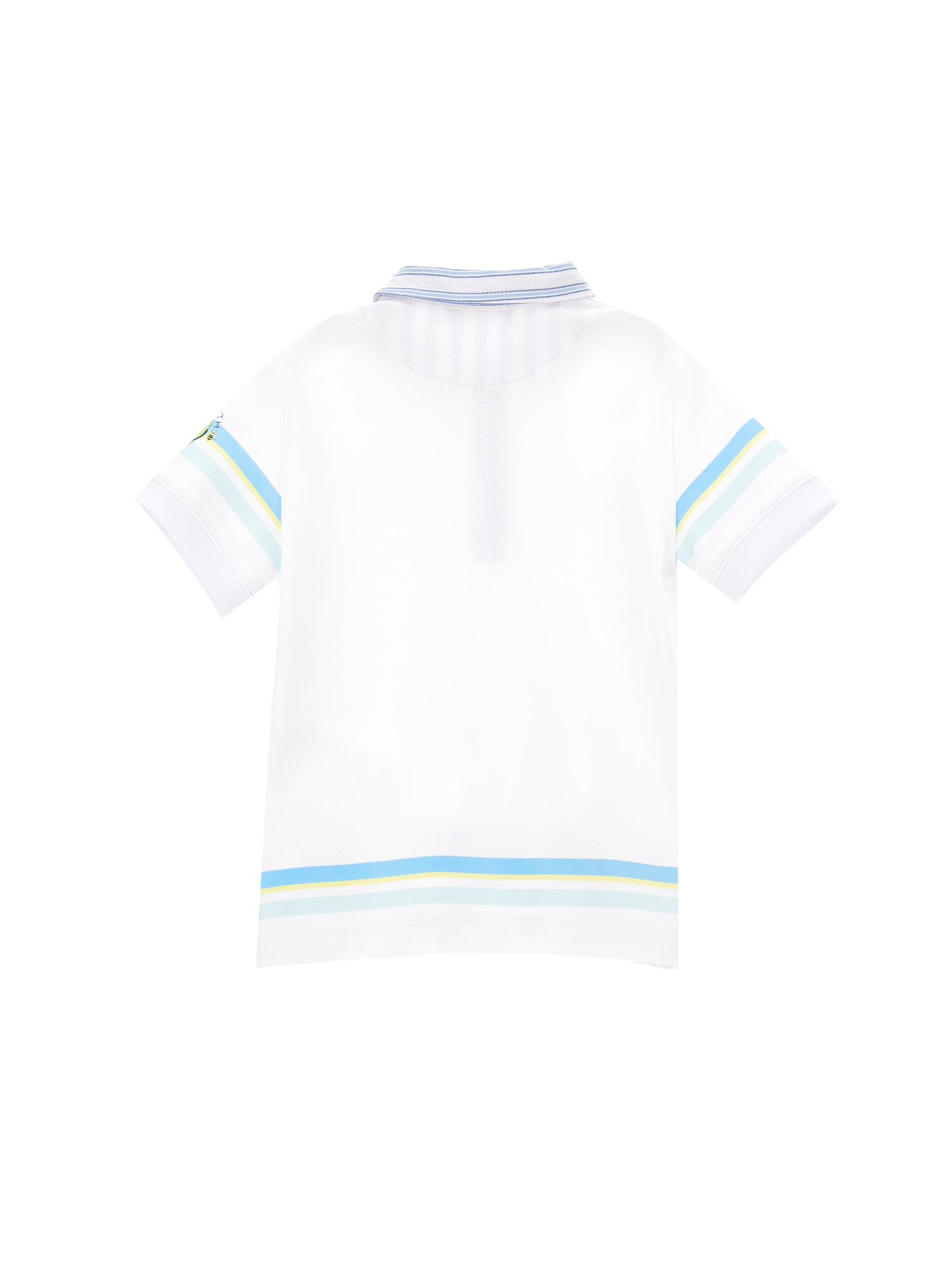 Shop Monnalisa Piquet Polo Shirt With Slits In White