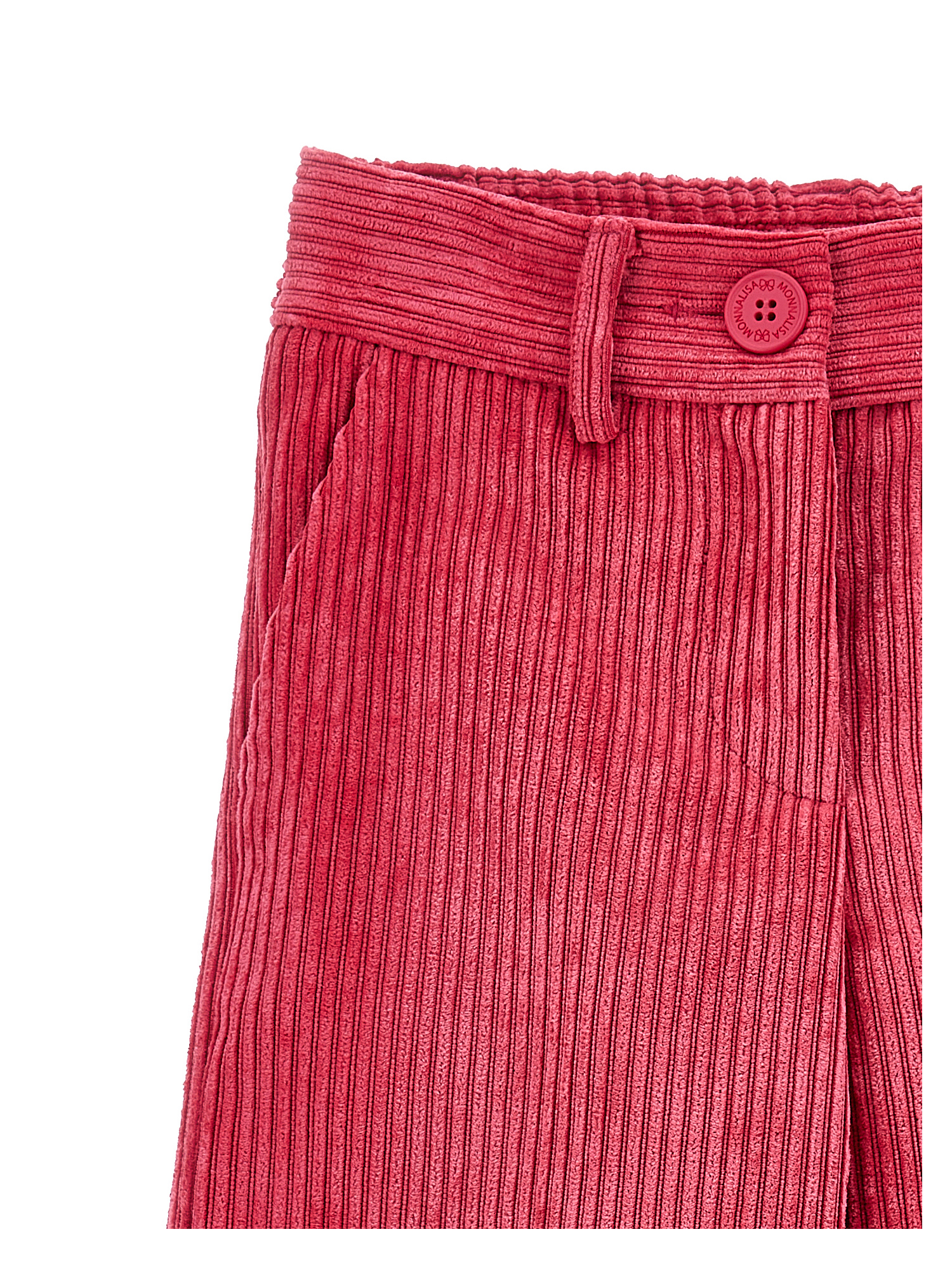 Monnalisa Wide-leg Corduroy Trousers In Fuchsia