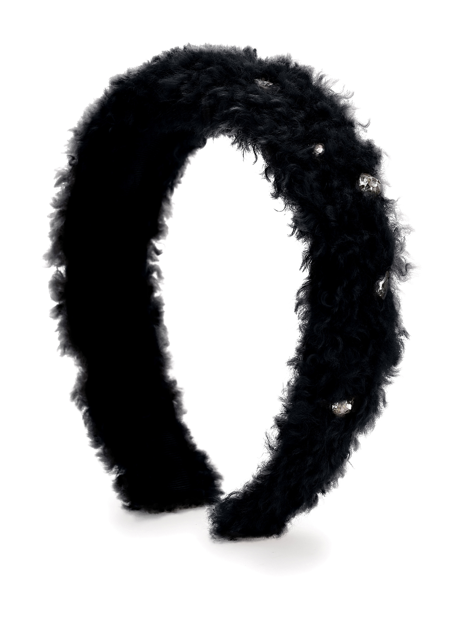 Shop Monnalisa Plush Headband In Black