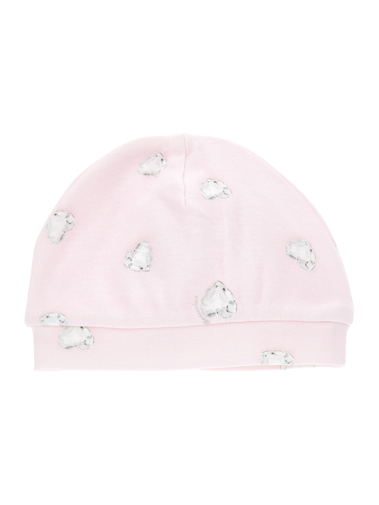 Shop Monnalisa Crystal Print Cotton Hat In Dusty Pink Rose