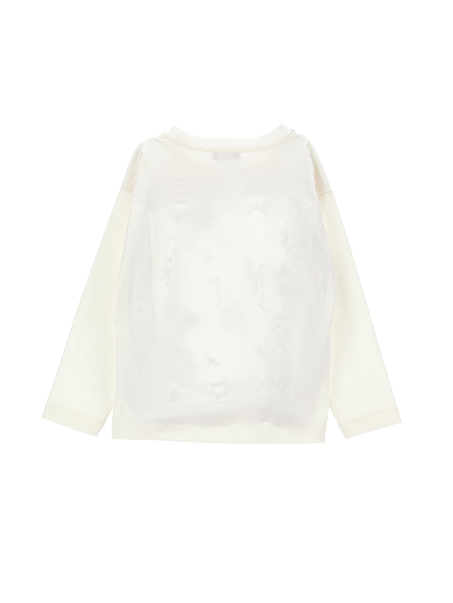 Monnalisa Scarf Print Cotton T-shirt In Gardeniacf