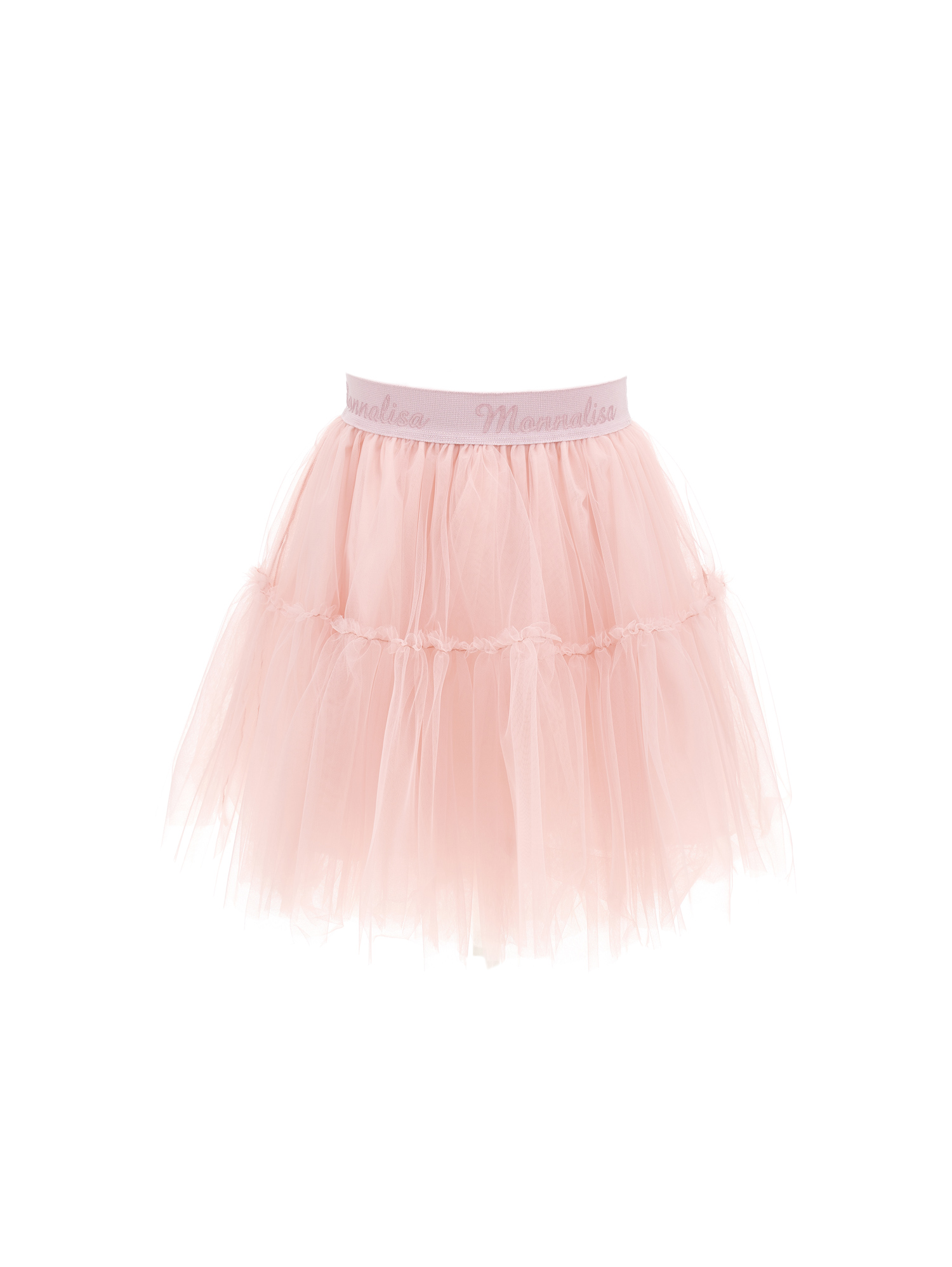 Monnalisa Kids' Waistband-logo Tulle Skirt In Cyclamen