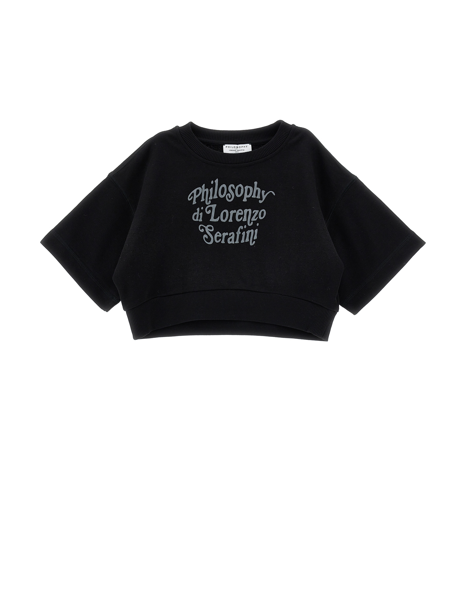 Philosophy Di Lorenzo Serafini Philosophy Kids  Cropped Sweatshirt With Logo In Black