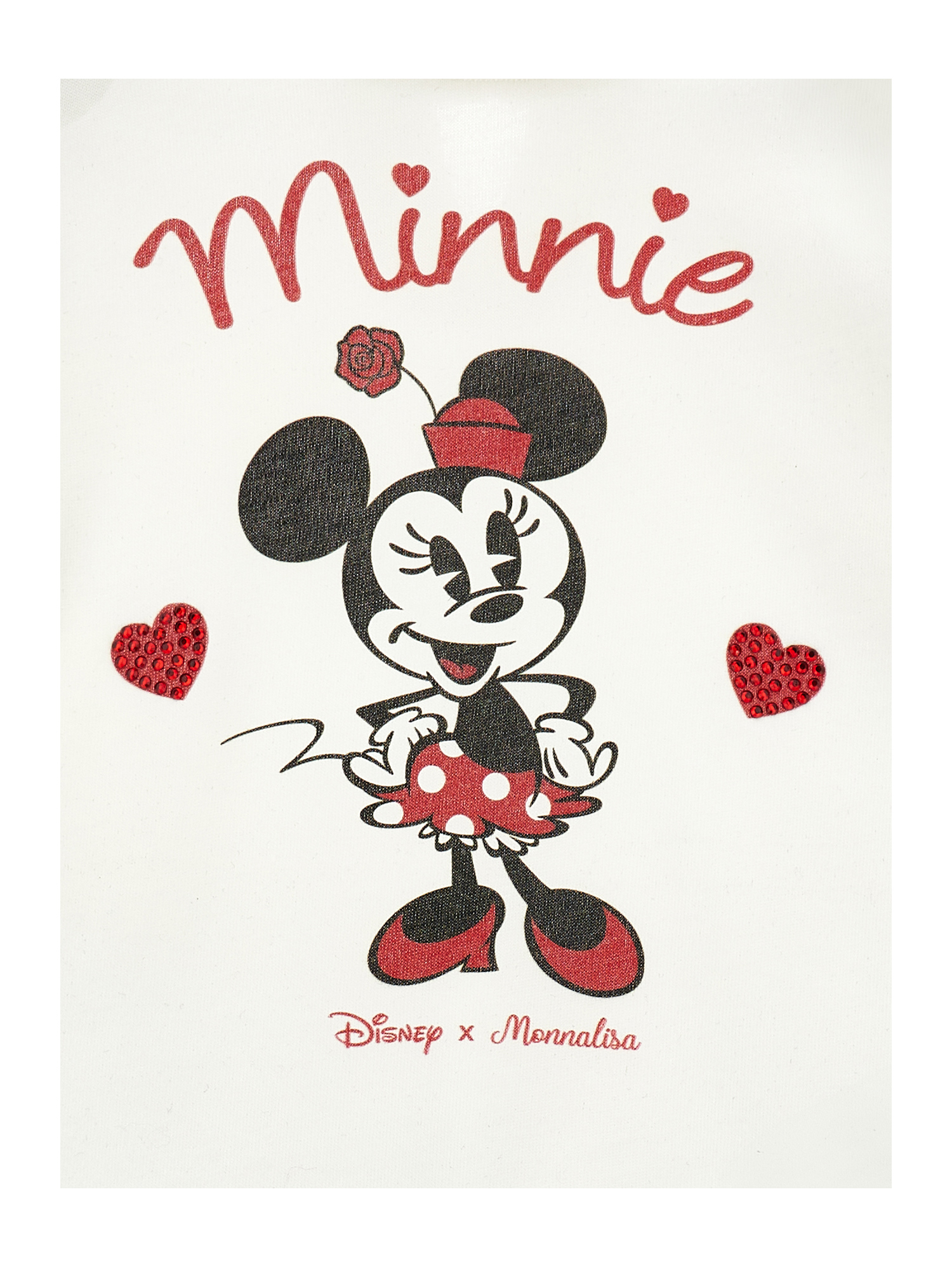 Monnalisa Minnie Hearts Sweater In White