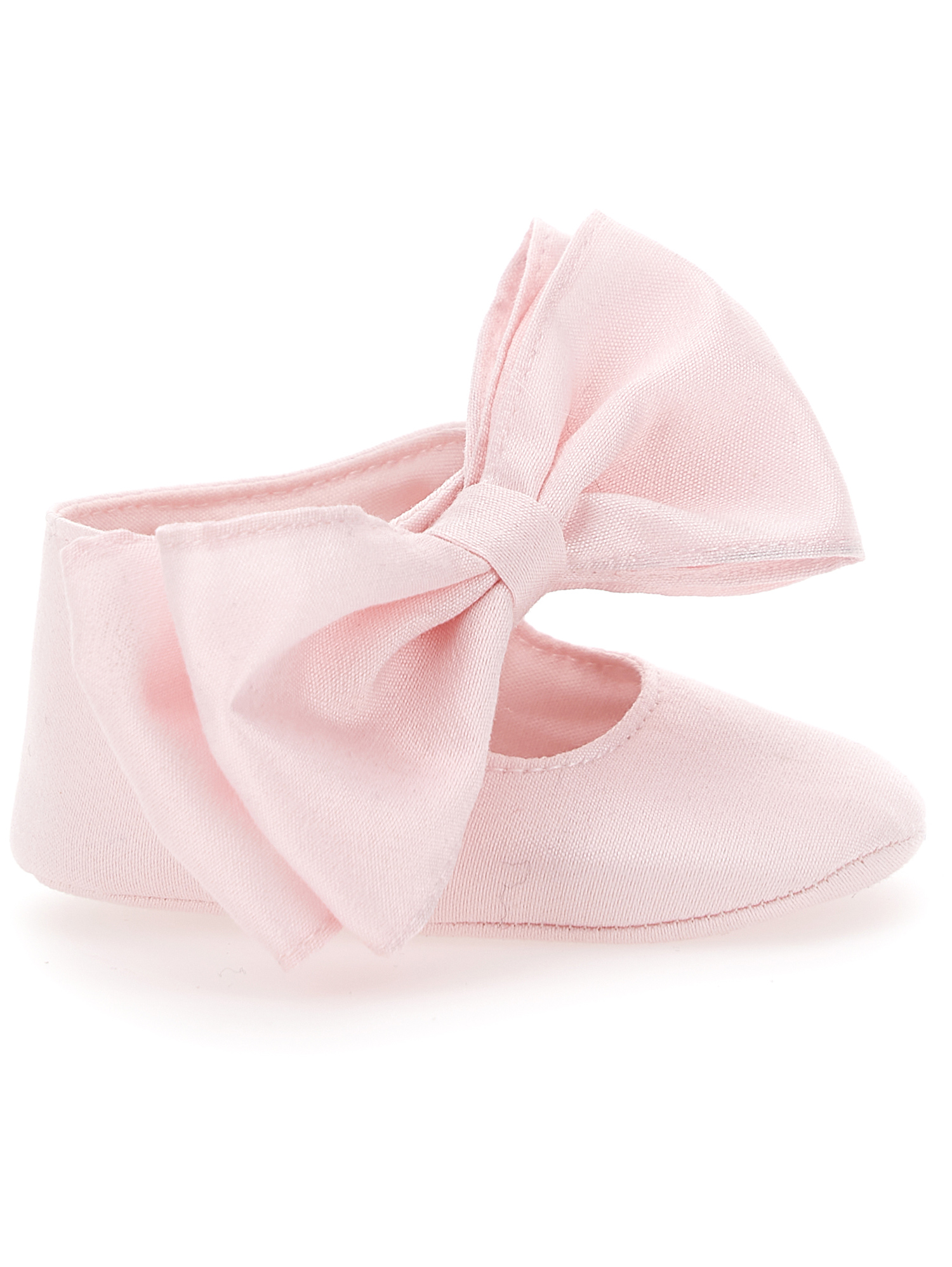 Monnalisa Ballet Flats With Maxi Bow In Dusty Pink Rose