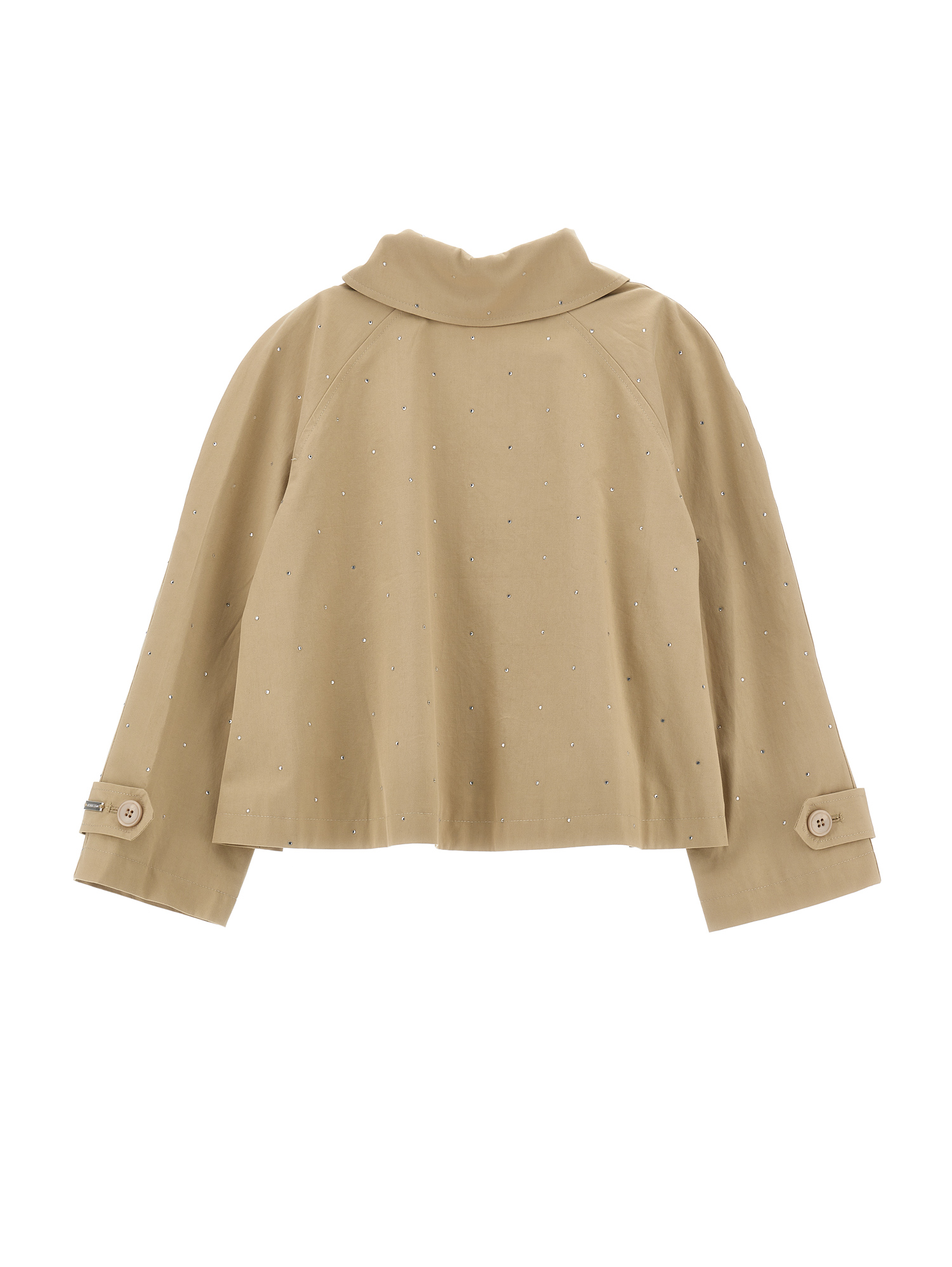 Monnalisa Technical Fabric Jacket In Beige