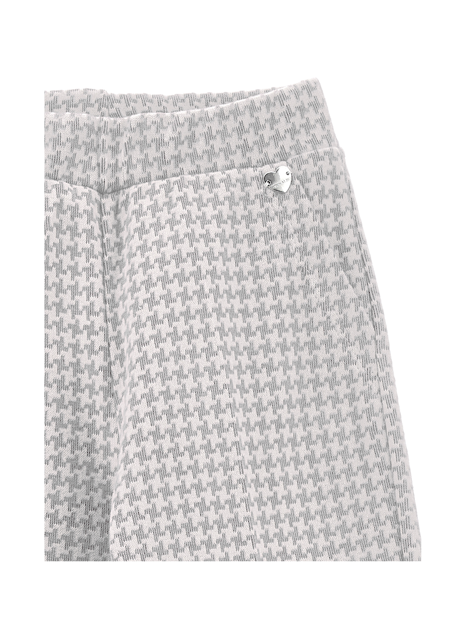 Monnalisa Knit Palazzo Trousers In Cream + Grey