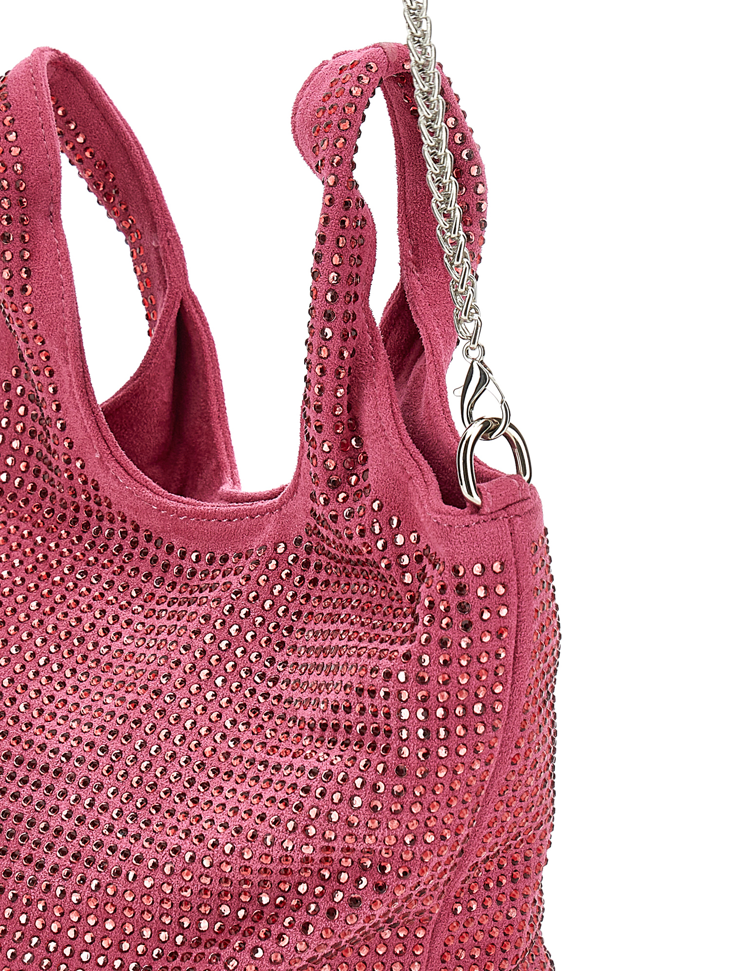 Monnalisa Soft Rhinestone Bag In Fuchsia