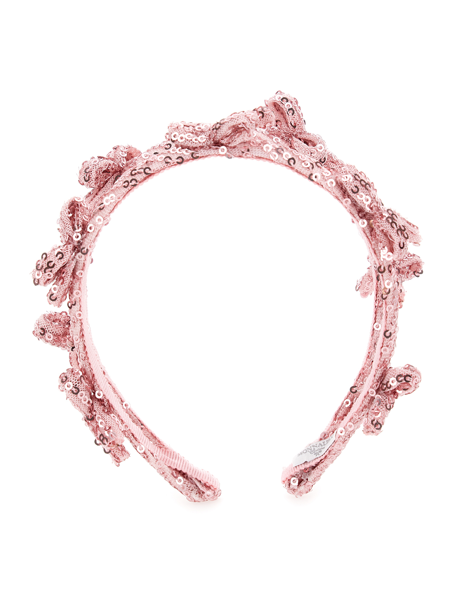 Monnalisa Kids'   Tulle And Sequin Headband In Light Pink