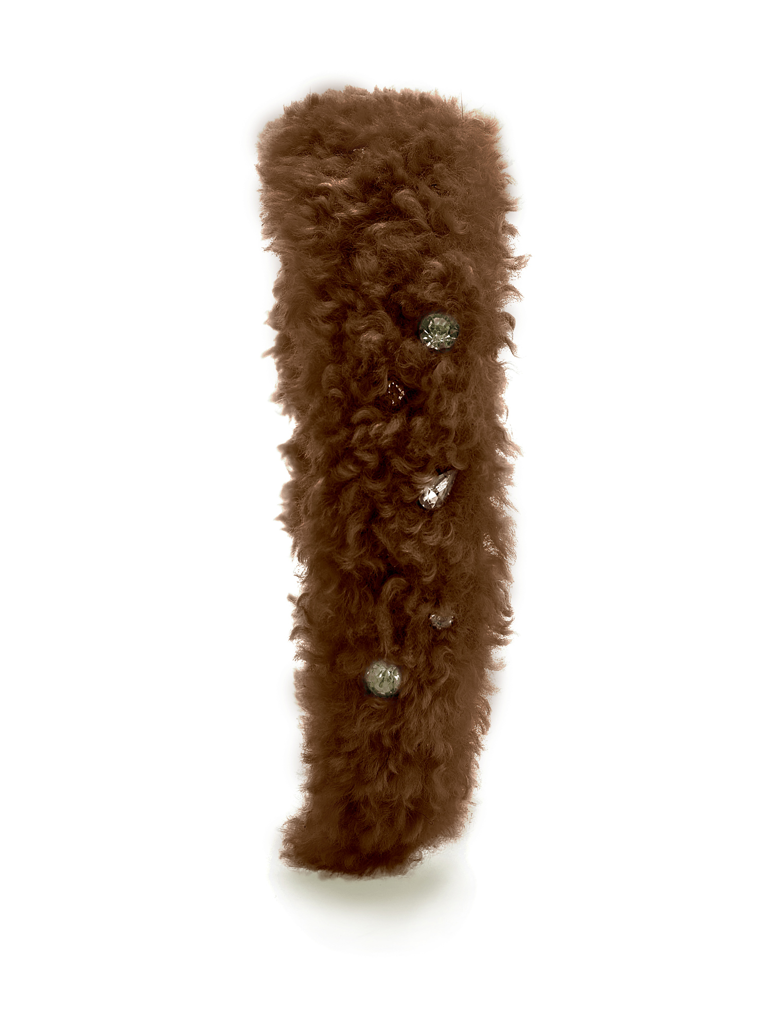 Monnalisa Plush Headband In Dark Brown