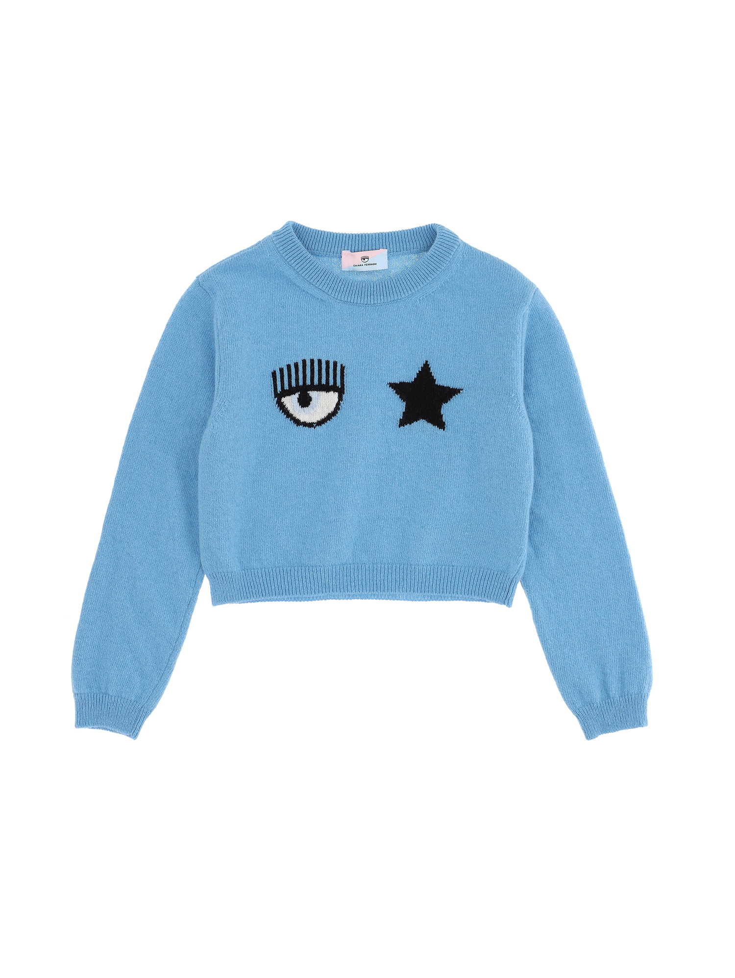 Chiara Ferragni Kids'   Eyestar Pullover In Bachelor Button