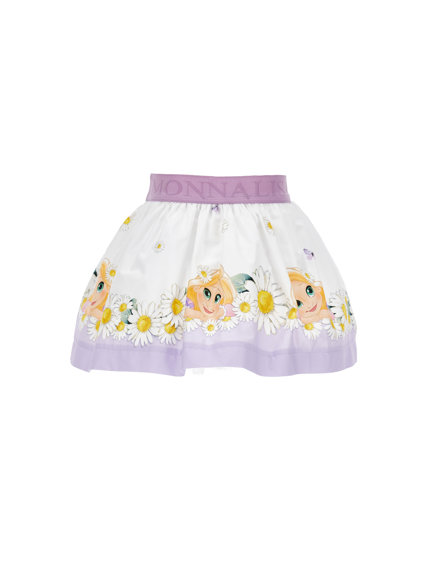 Shop Monnalisa Rapunzel And Daisy Poplin Skirt In White