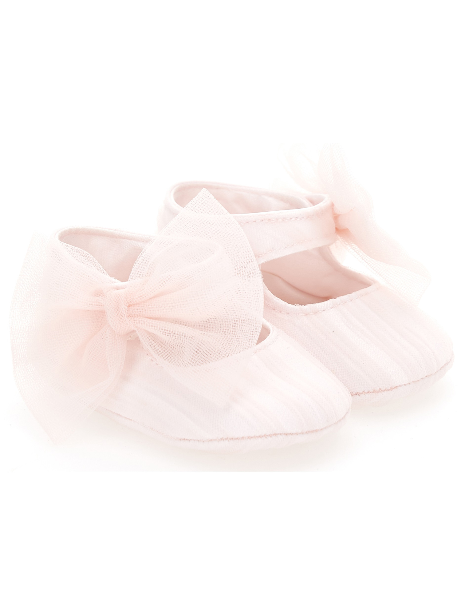 Monnalisa Pleated Tulle Shoes In Dusty Pink Rose