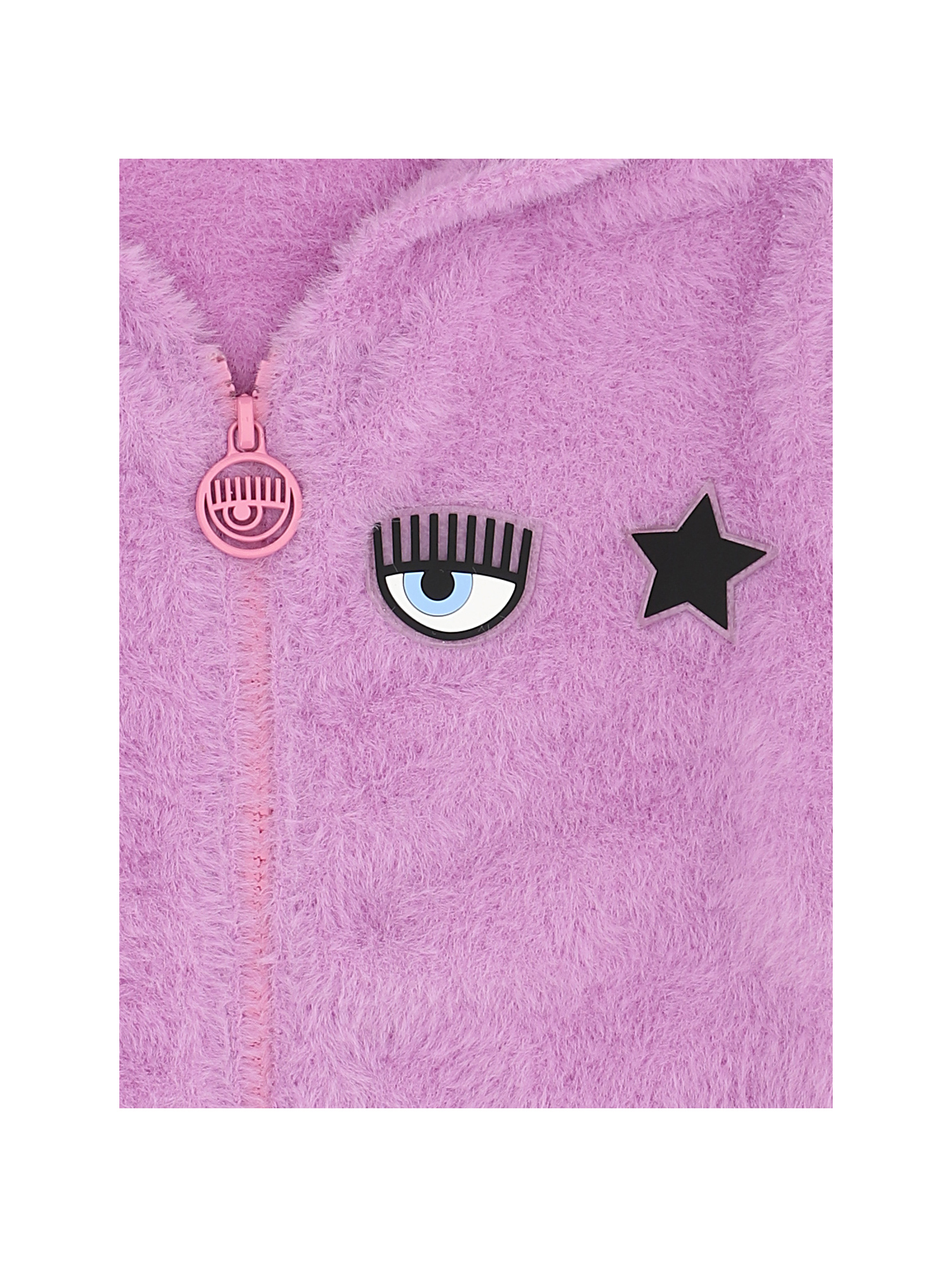 Shop Chiara Ferragni Eyestar Cardigan With Hood In Violet Tulle