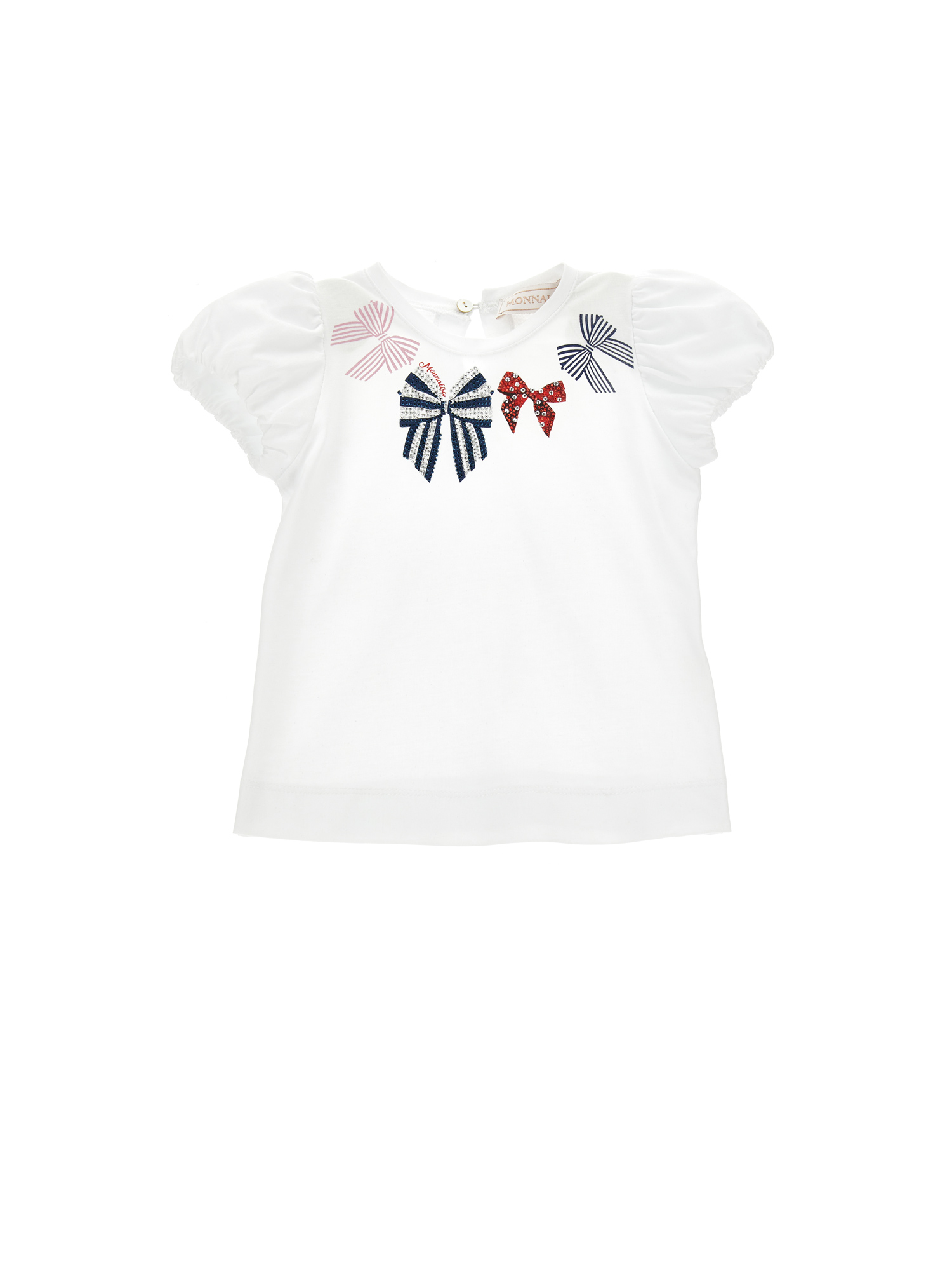 Monnalisa Jersey T-shirt With Bows In White