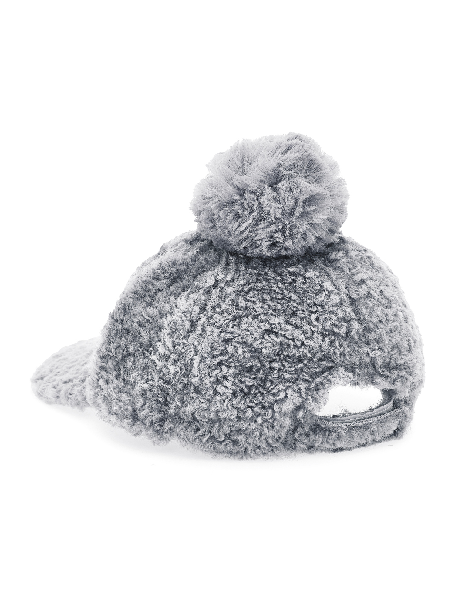 Monnalisa Plush Baseball Cap In Grey