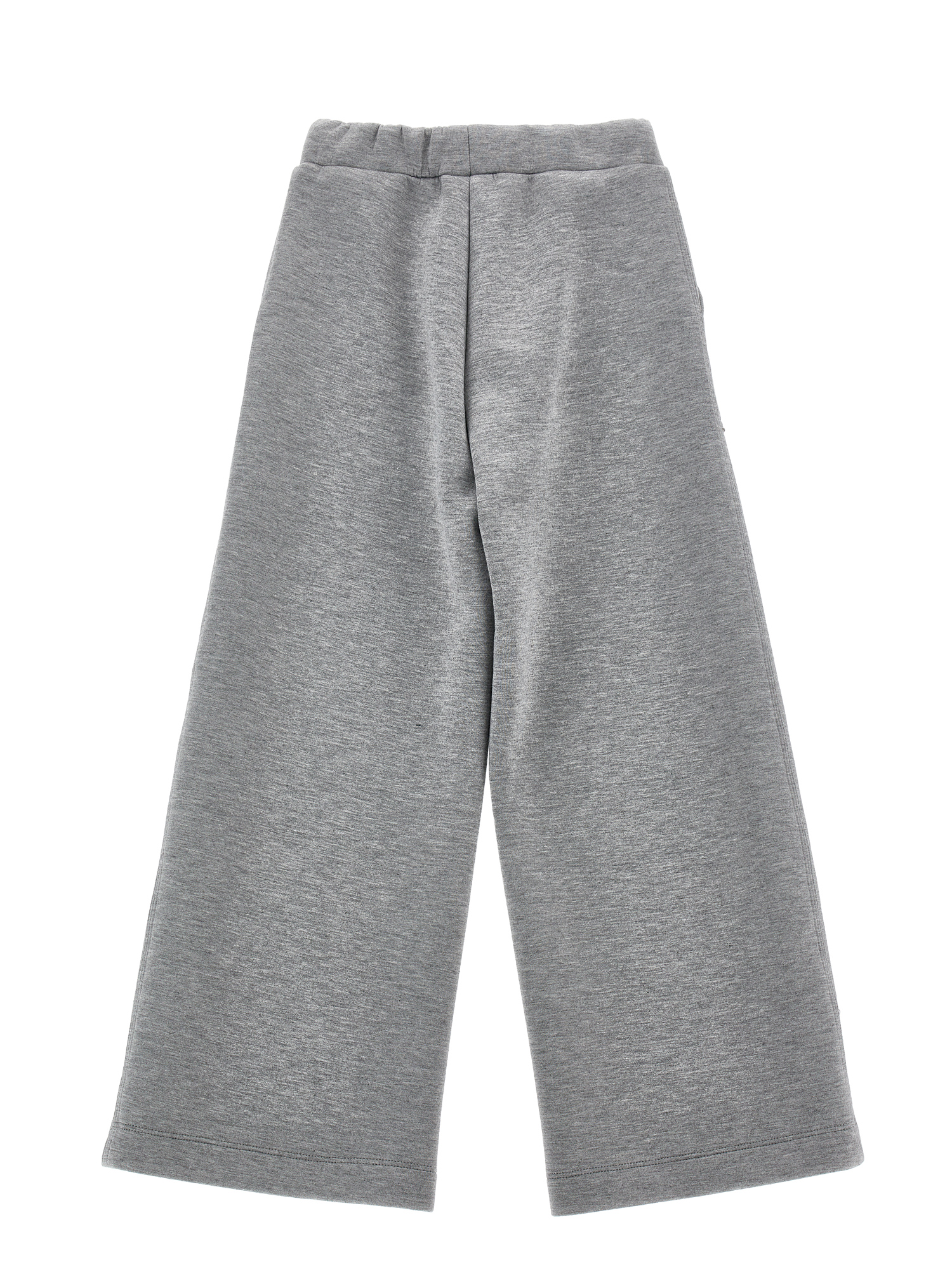 Monnalisa Neoprene Palazzo Trousers In Grey + Grey