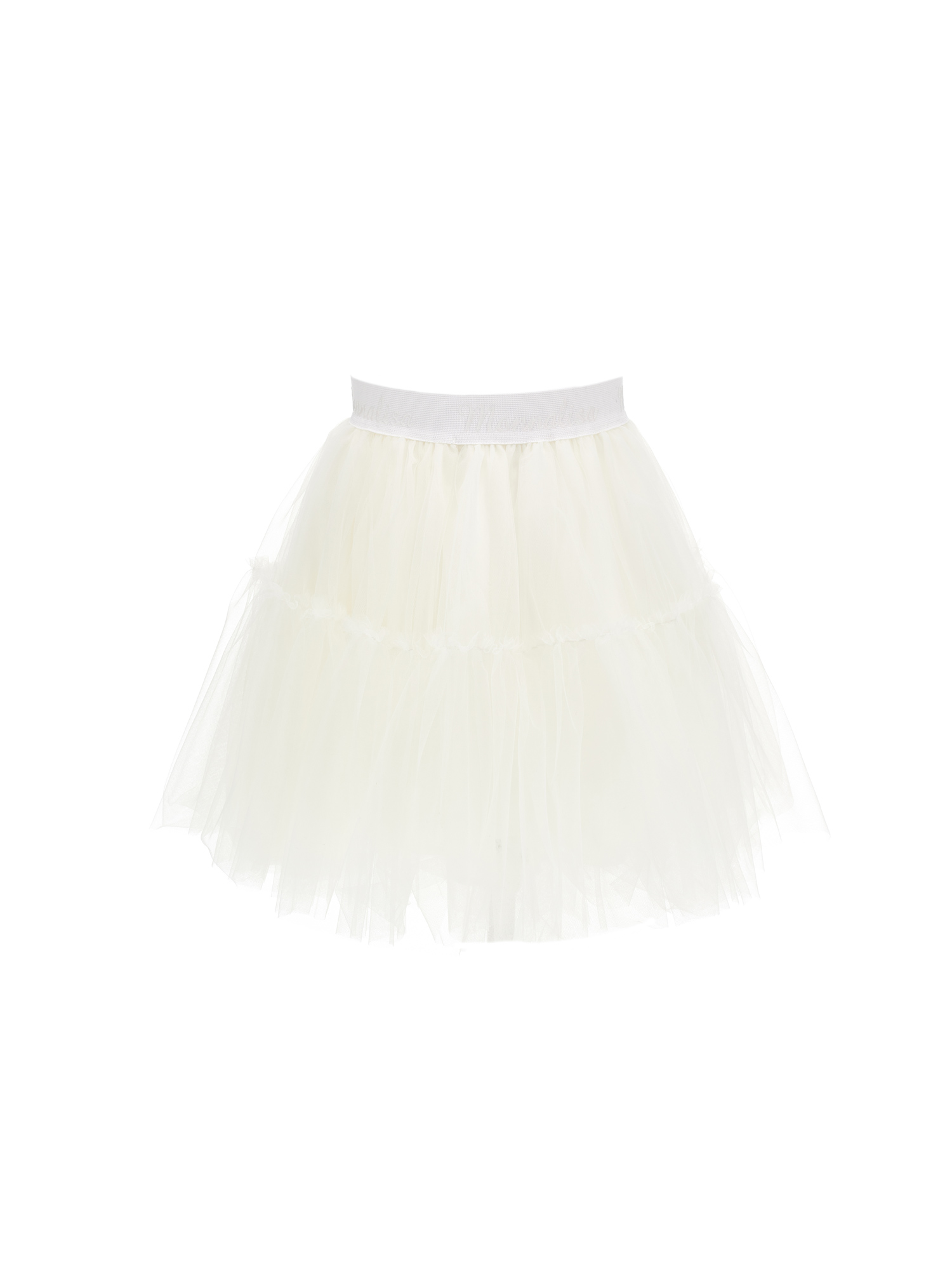 Monnalisa Kids'   Silk-touch Tulle Skirt In Cream