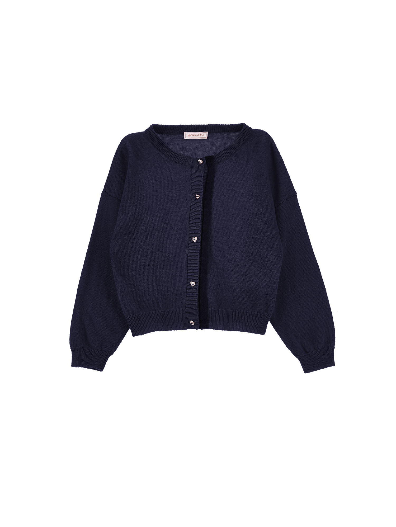 Shop Monnalisa Supersoft Cardigan With Bow In Navy Blue