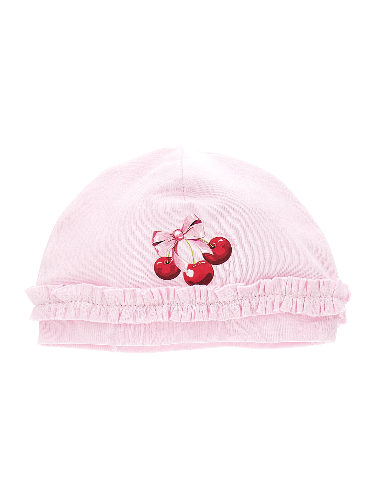 Monnalisa Embroidered Cotton Hat In Rosa Fairy Tale