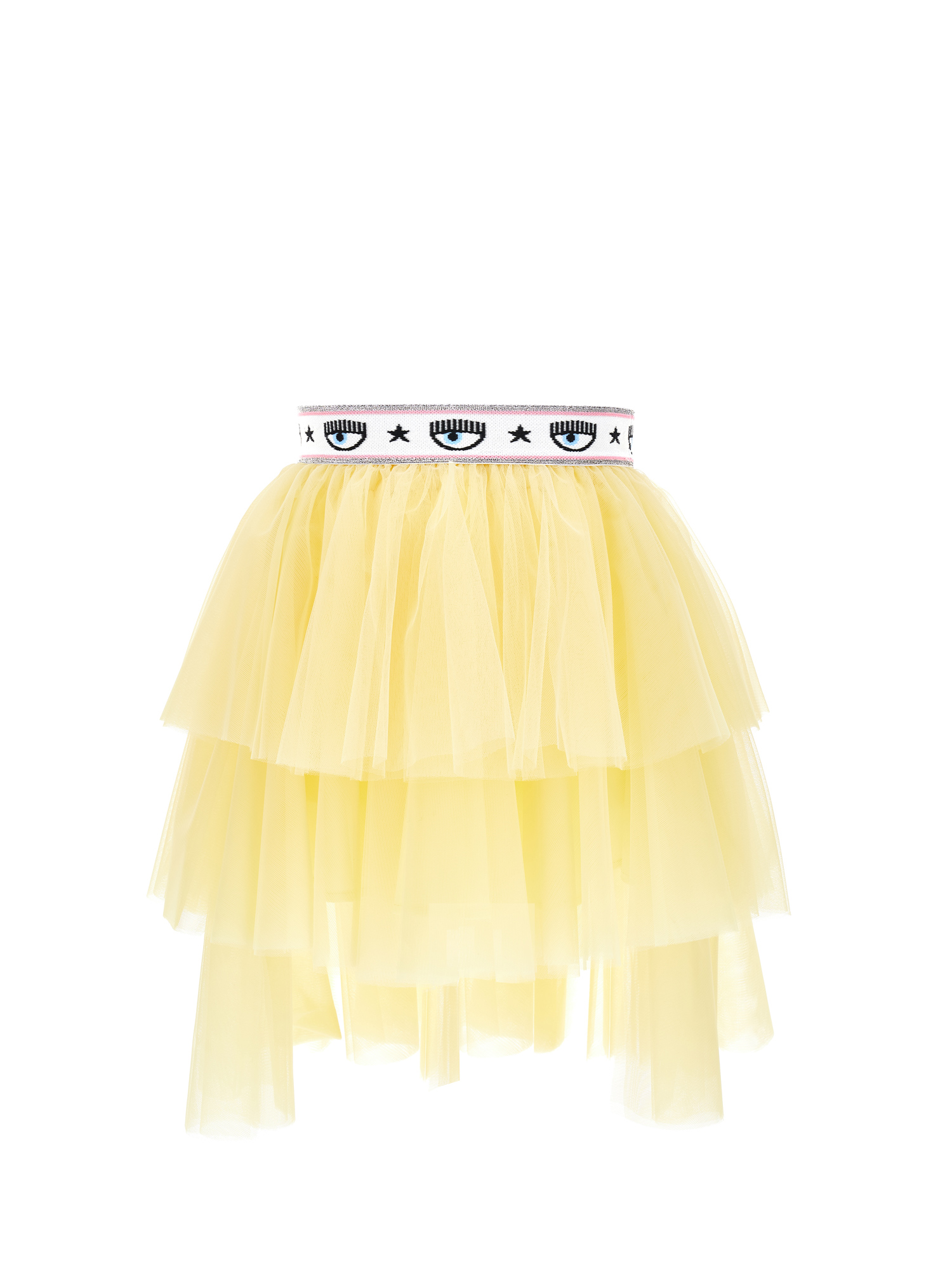 Shop Chiara Ferragni Maxilogomania Tulle Skirt In Wax Yellow