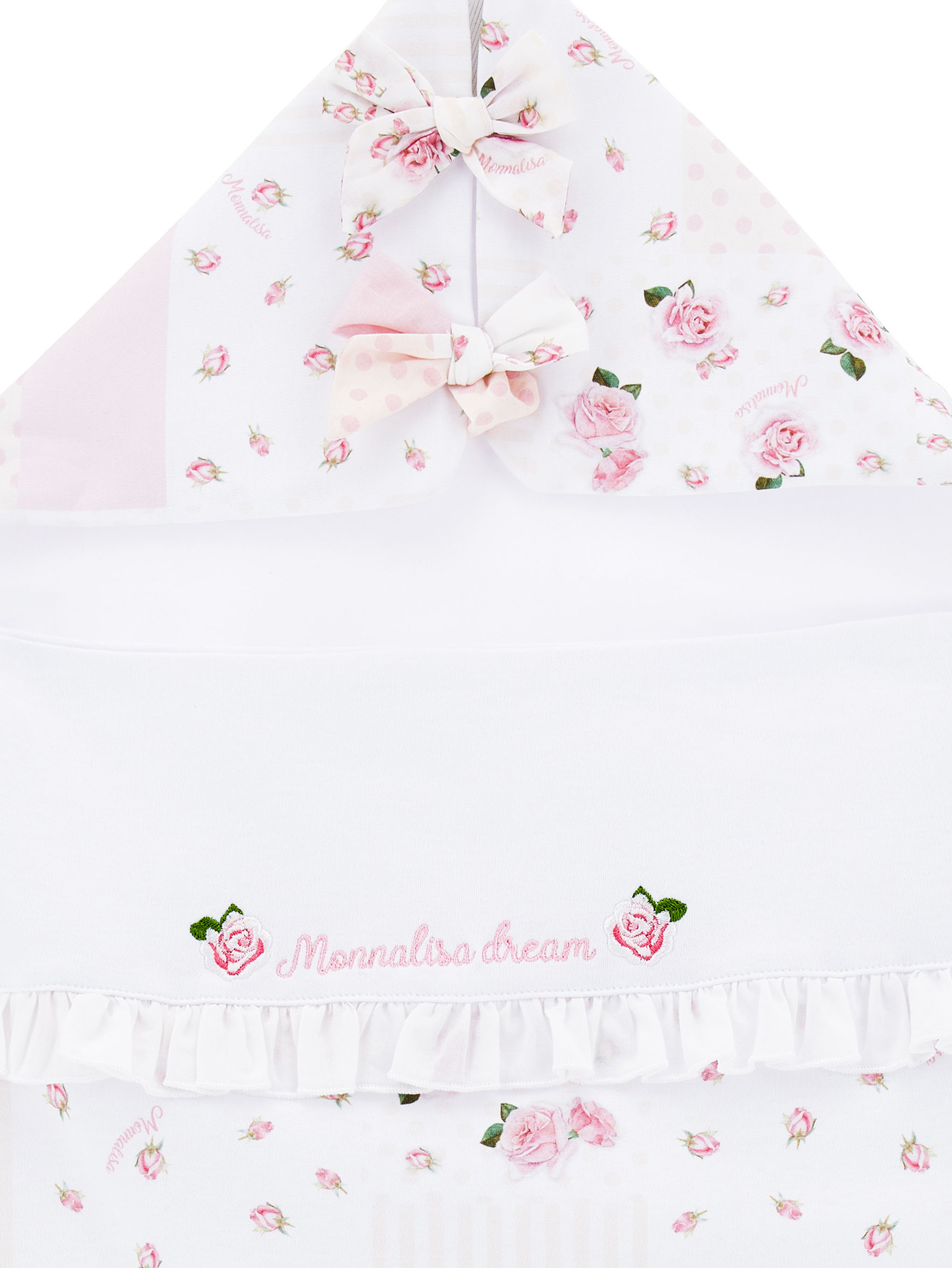 Shop Monnalisa Patchwork Sleeping Bag In White + Rosa Fairytale