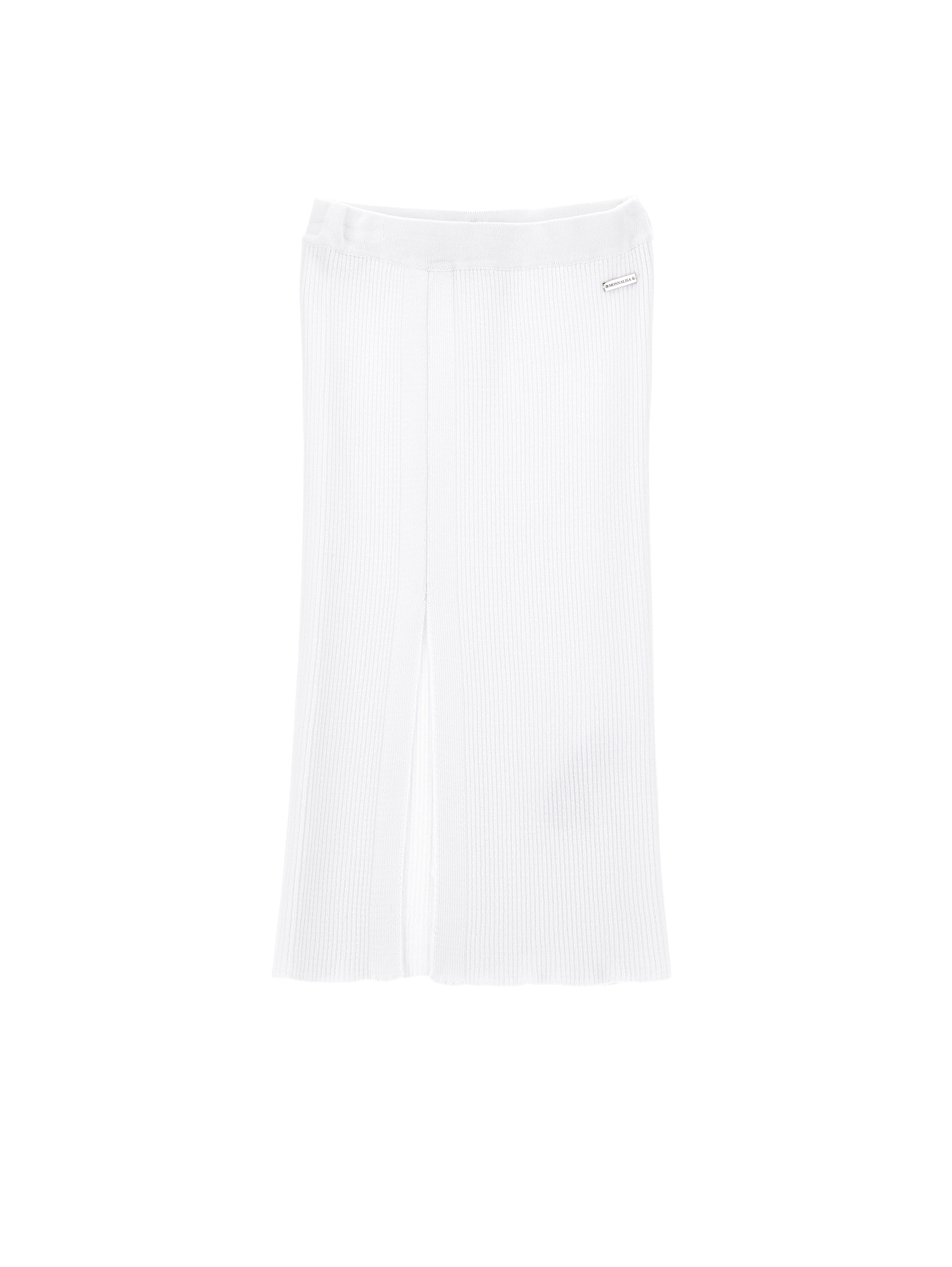 Shop Monnalisa Long Knit Skirt In White