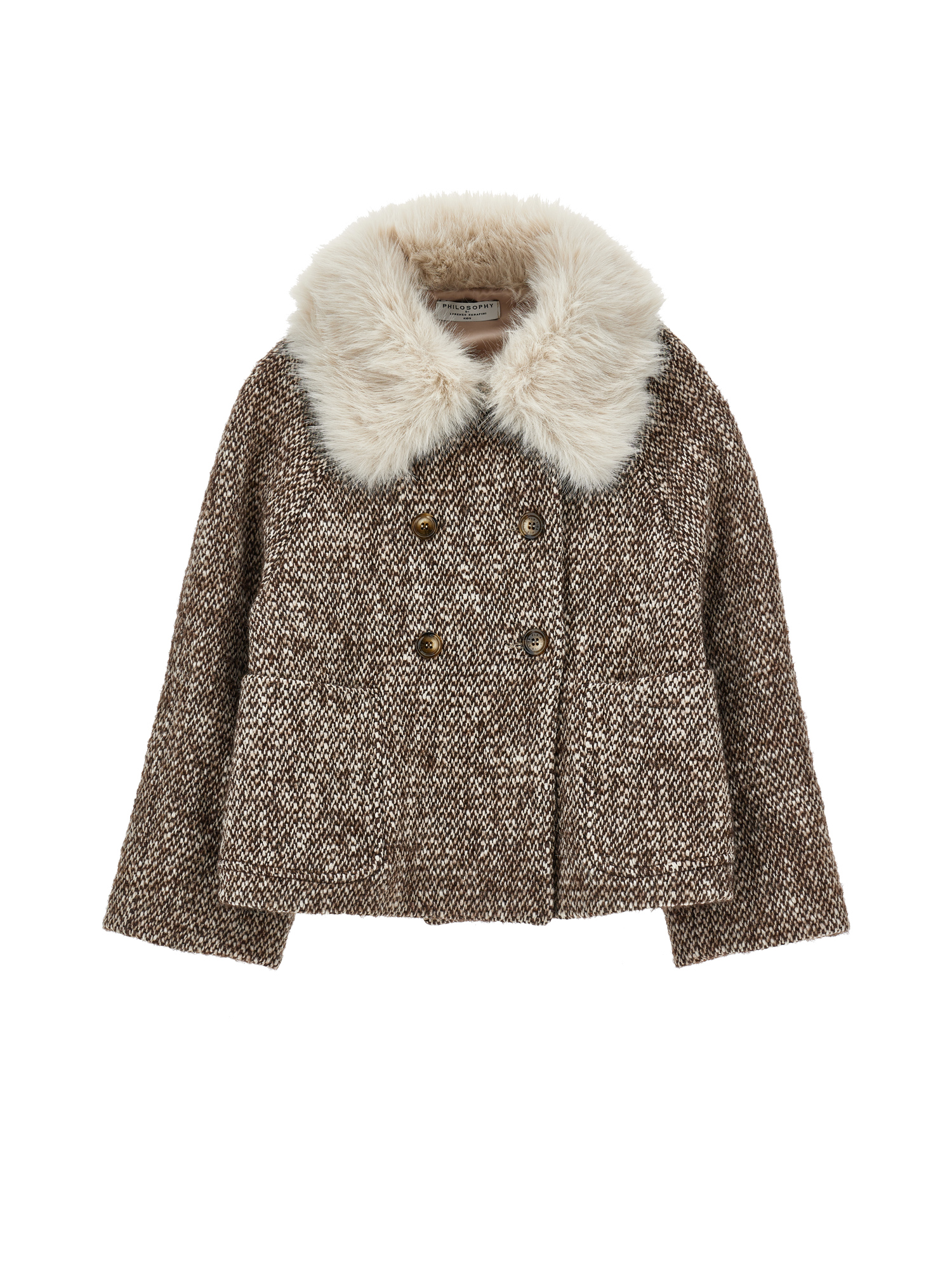 Philosophy Di Lorenzo Serafini Philosophy Kids  Coat With Fur Collar