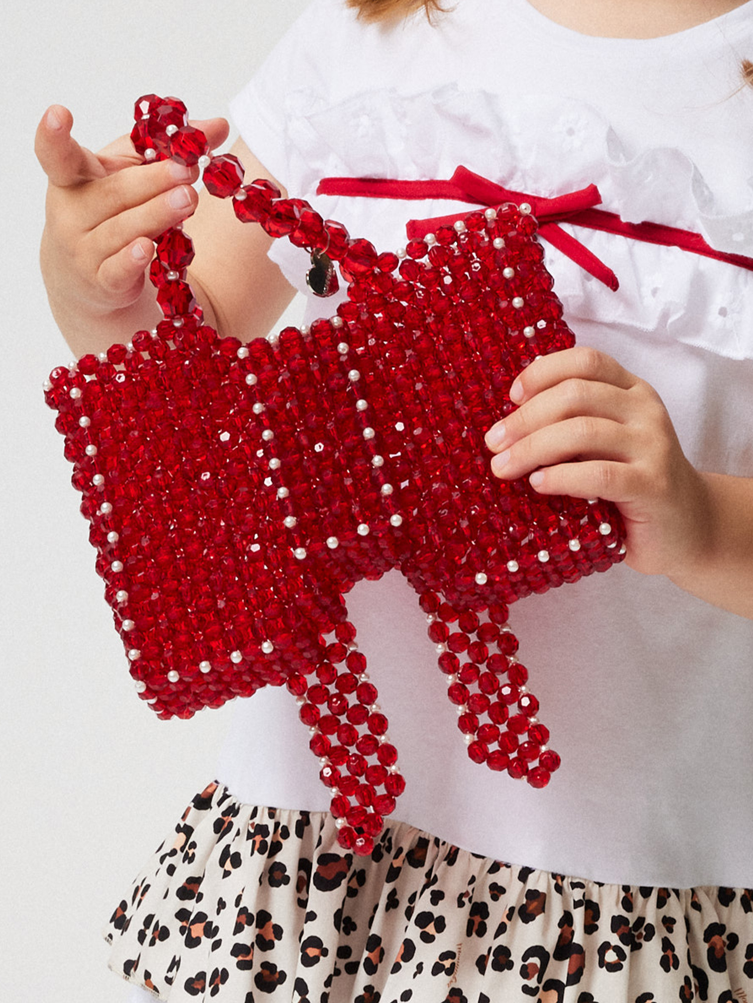 Monnalisa Candy Beaded Bag In Red