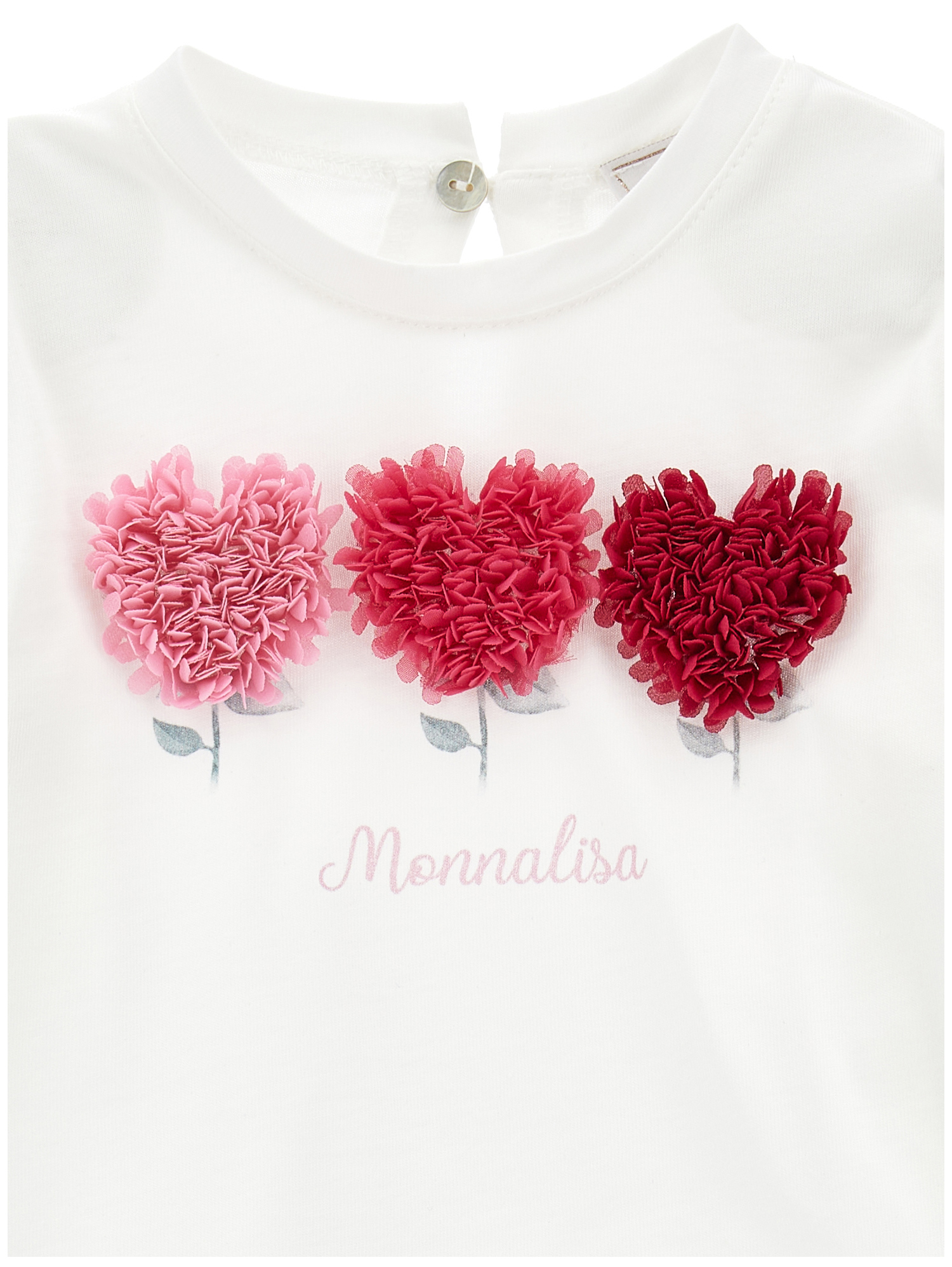 Monnalisa Floral-detail T-shirt (3-36 Months) In Cream