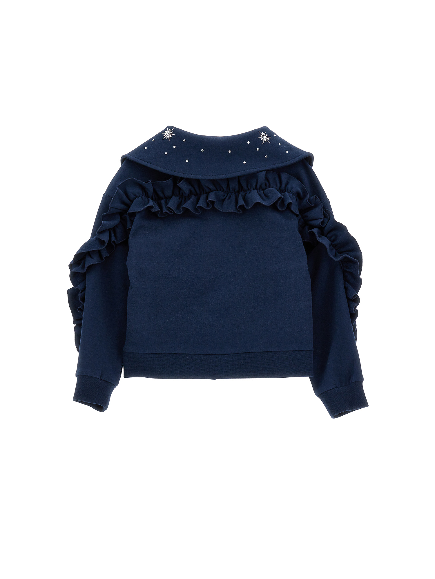 価格は安く Zip-up sweatshirt with crystals and ruffles girl | Monnalisa その他