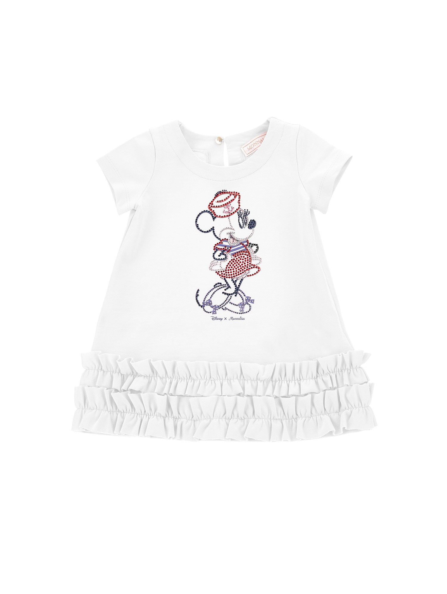 Monnalisa Babies'   Minnie Mouse Fleece Dress In White