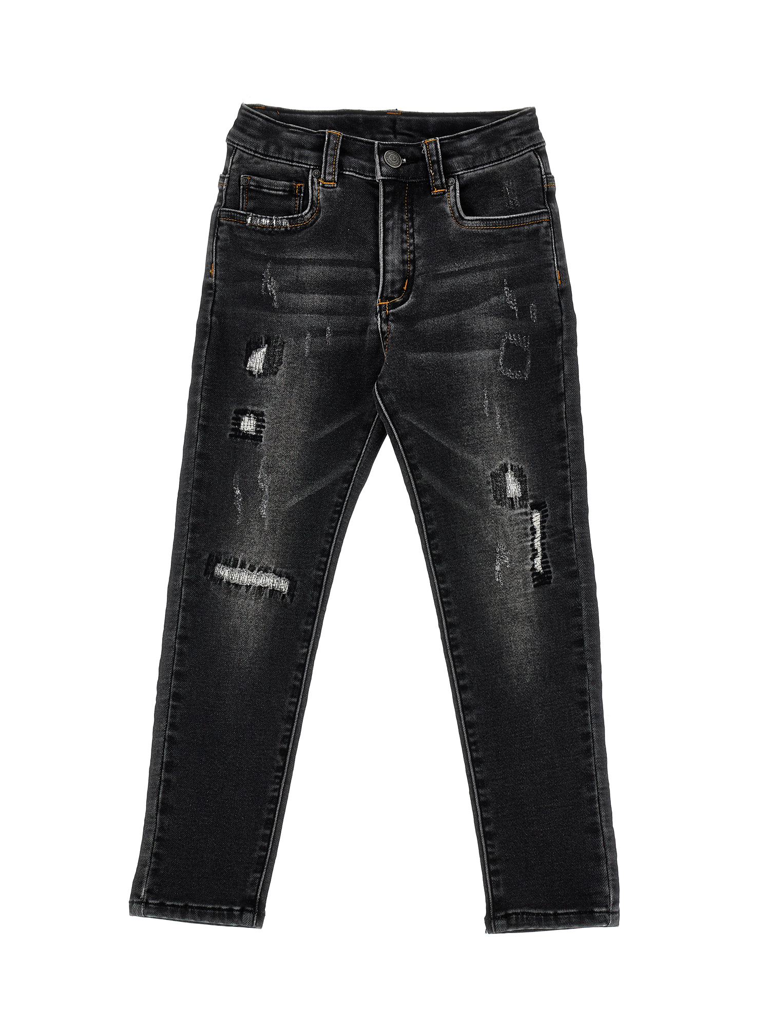 Monnalisa Pantaloni denim con effetto usura