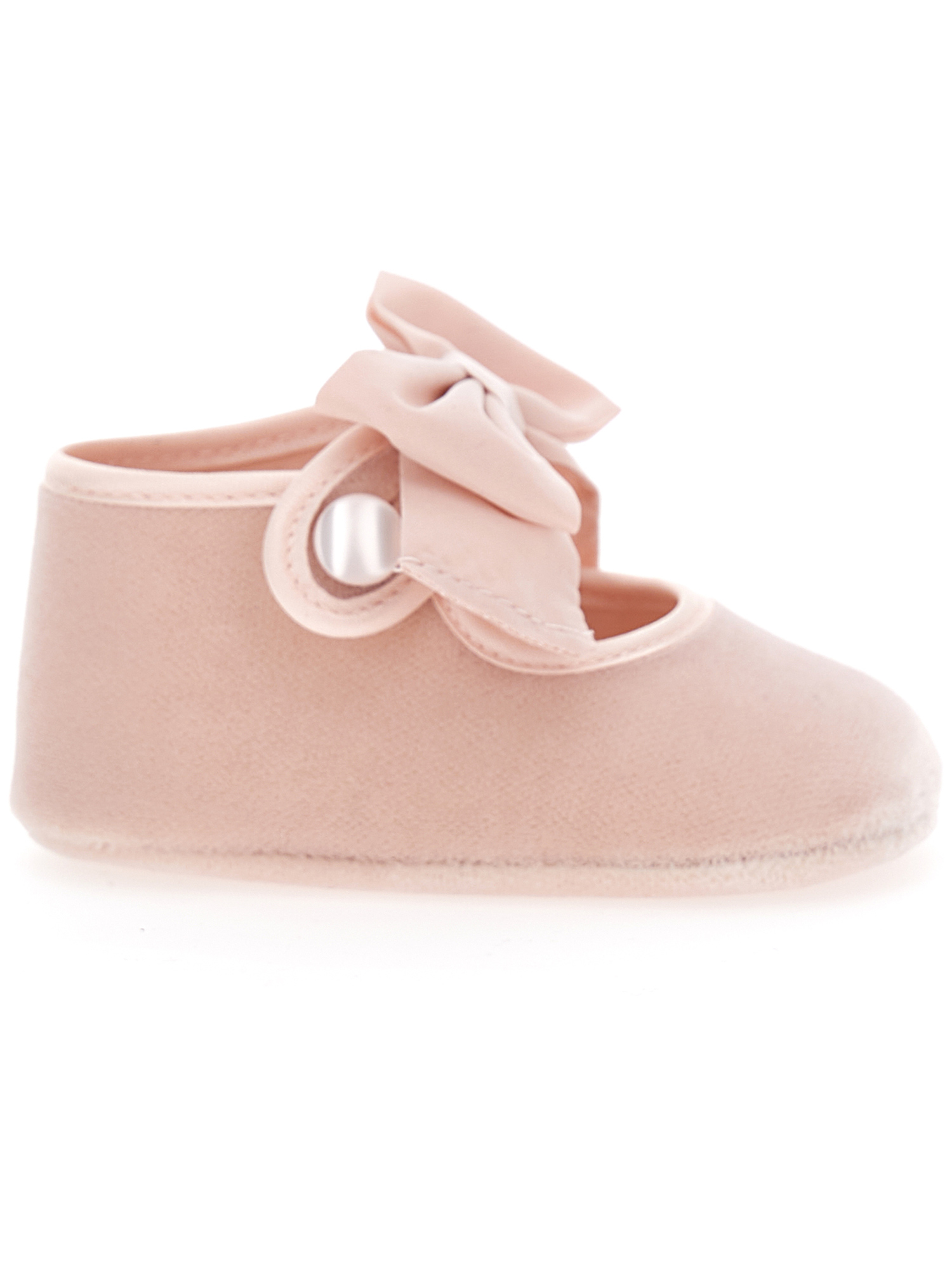 Monnalisa Girls Shoes Slippers Velvet slippers with taffeta bow 