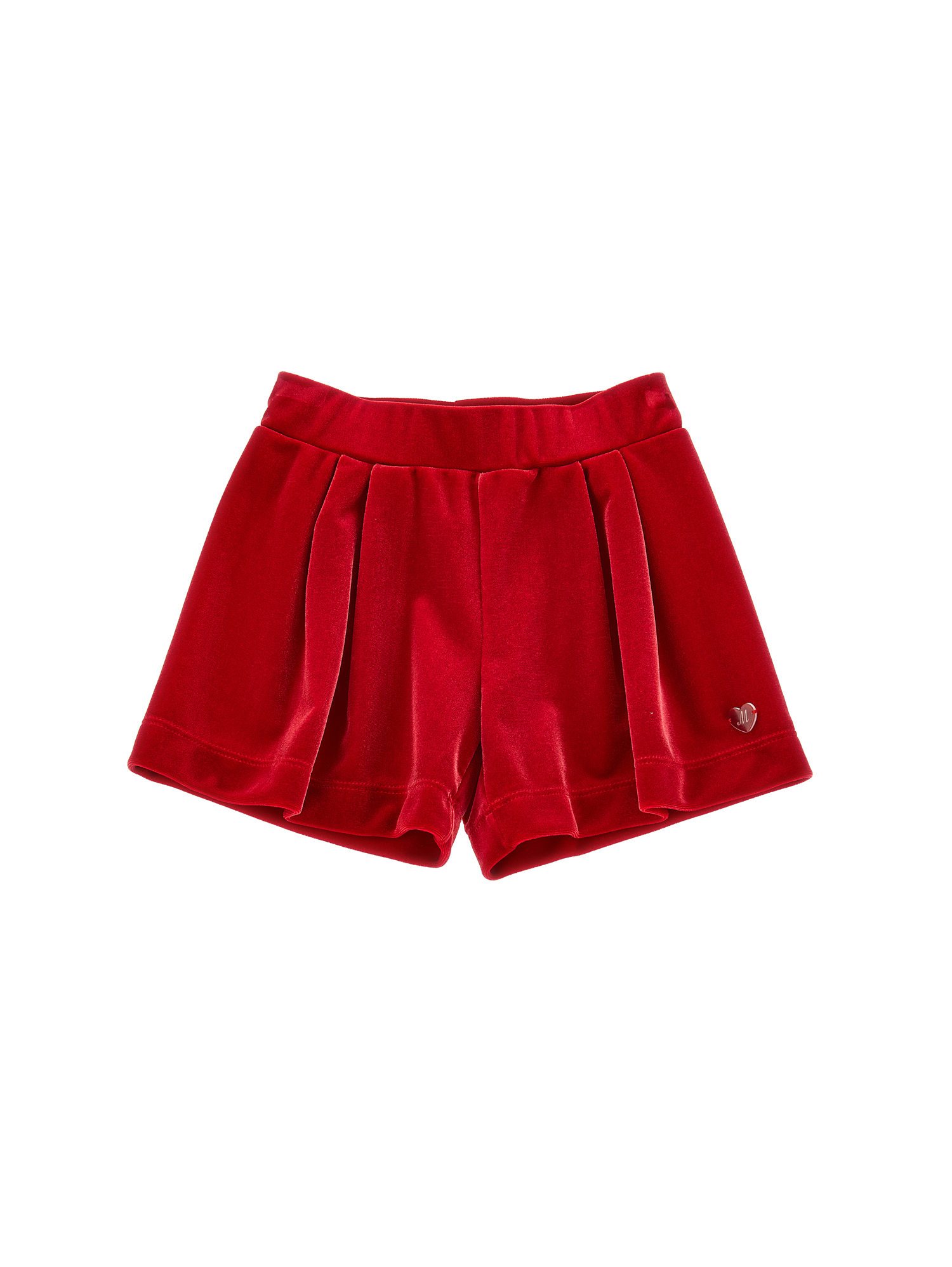 Monnalisa Chenille Shorts In Ruby Red