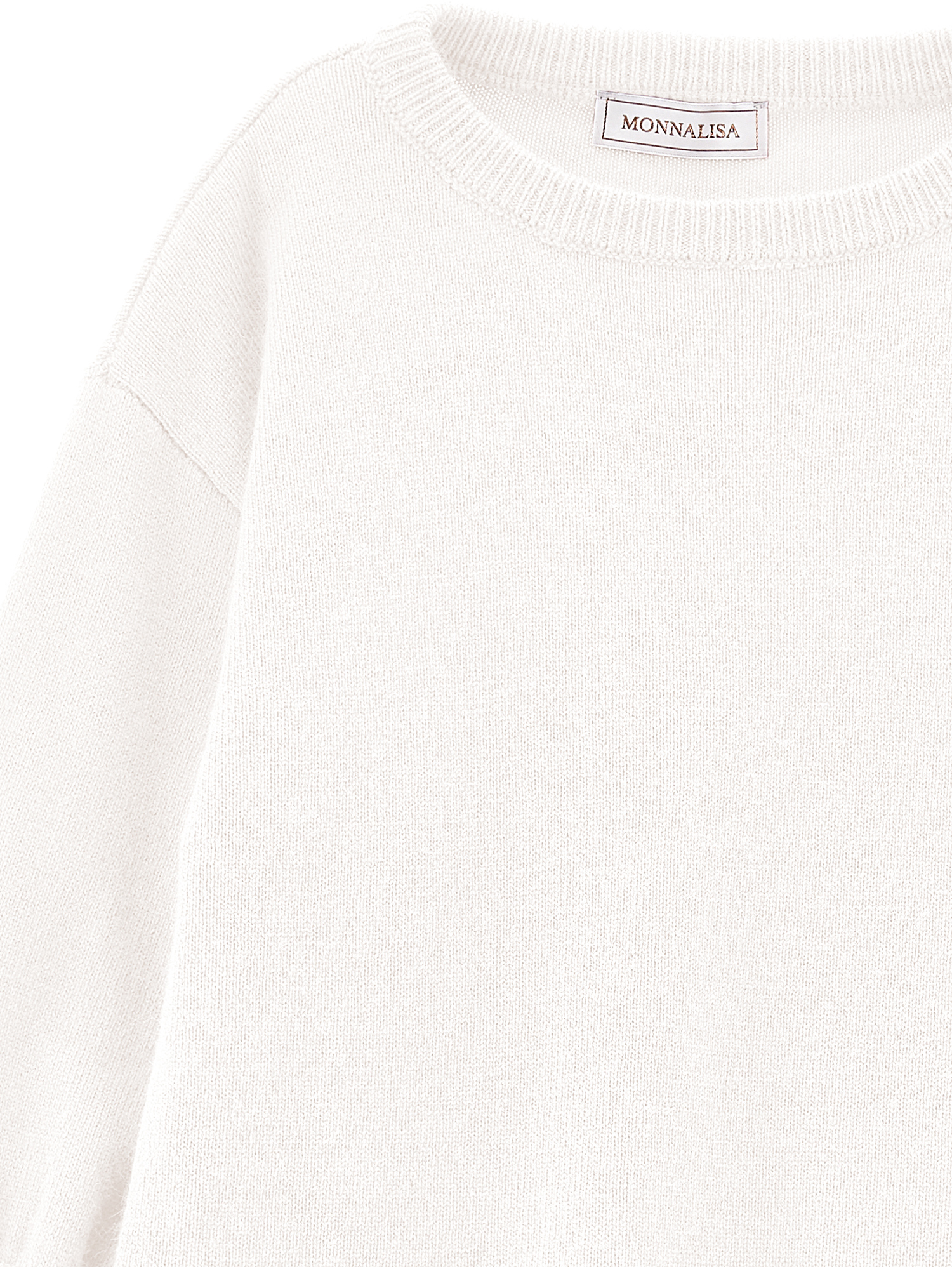 Monnalisa Soft Basic Sweater In Cream