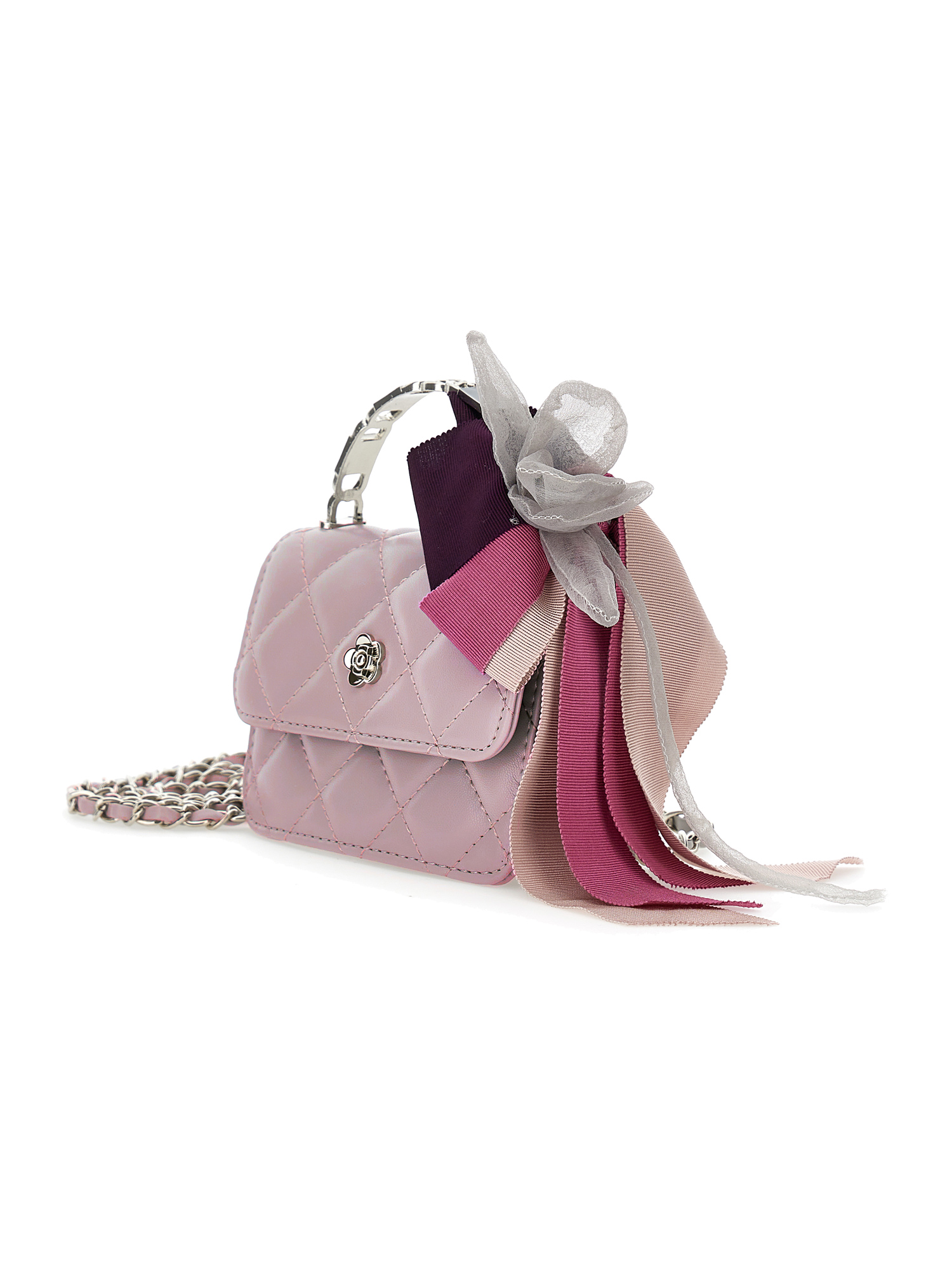 Monnalisa Coated Fabric Mini Bag In Cyclamen
