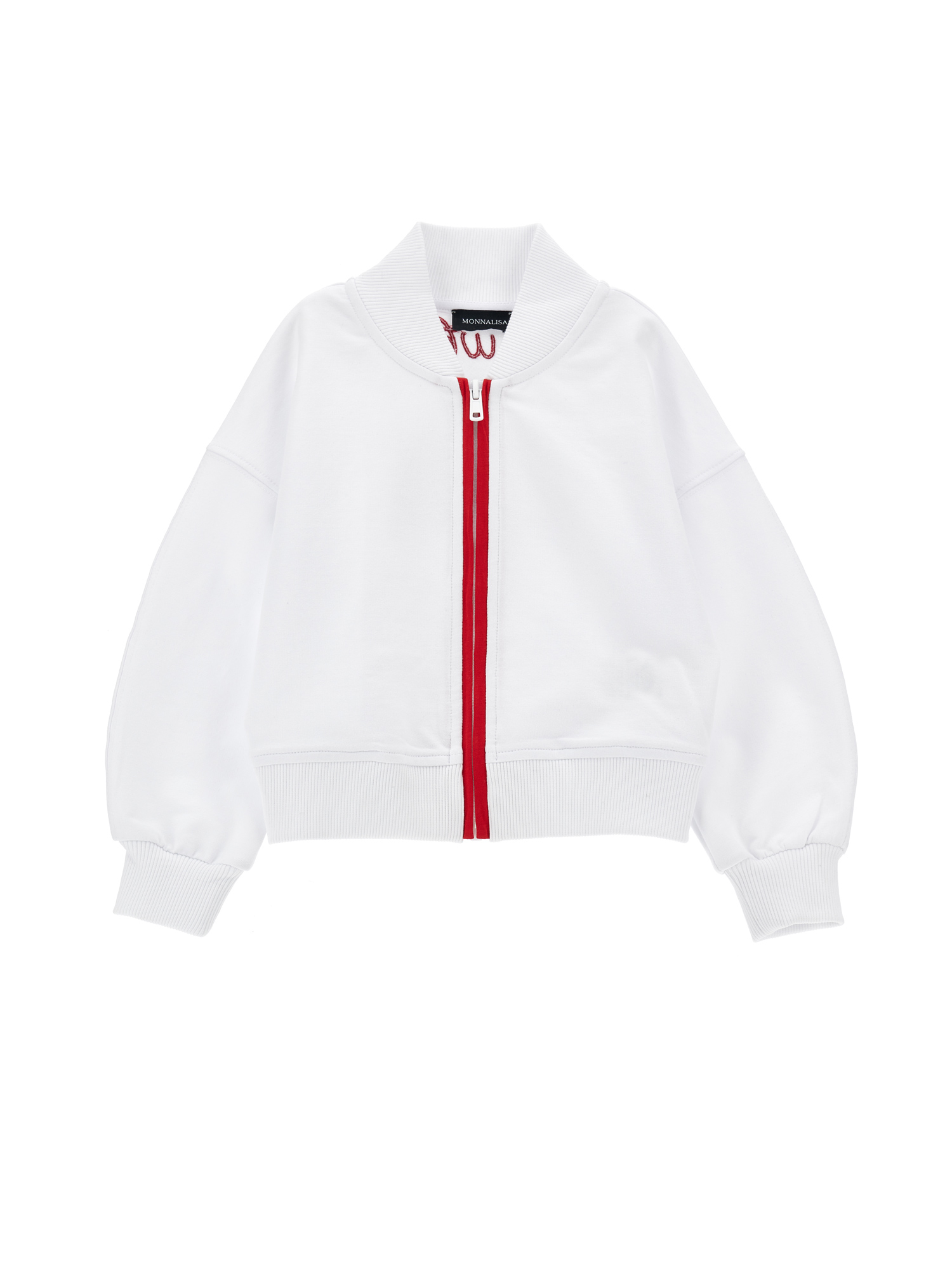 Monnalisa Kids'   Open Sweatshirt With Sequins In White