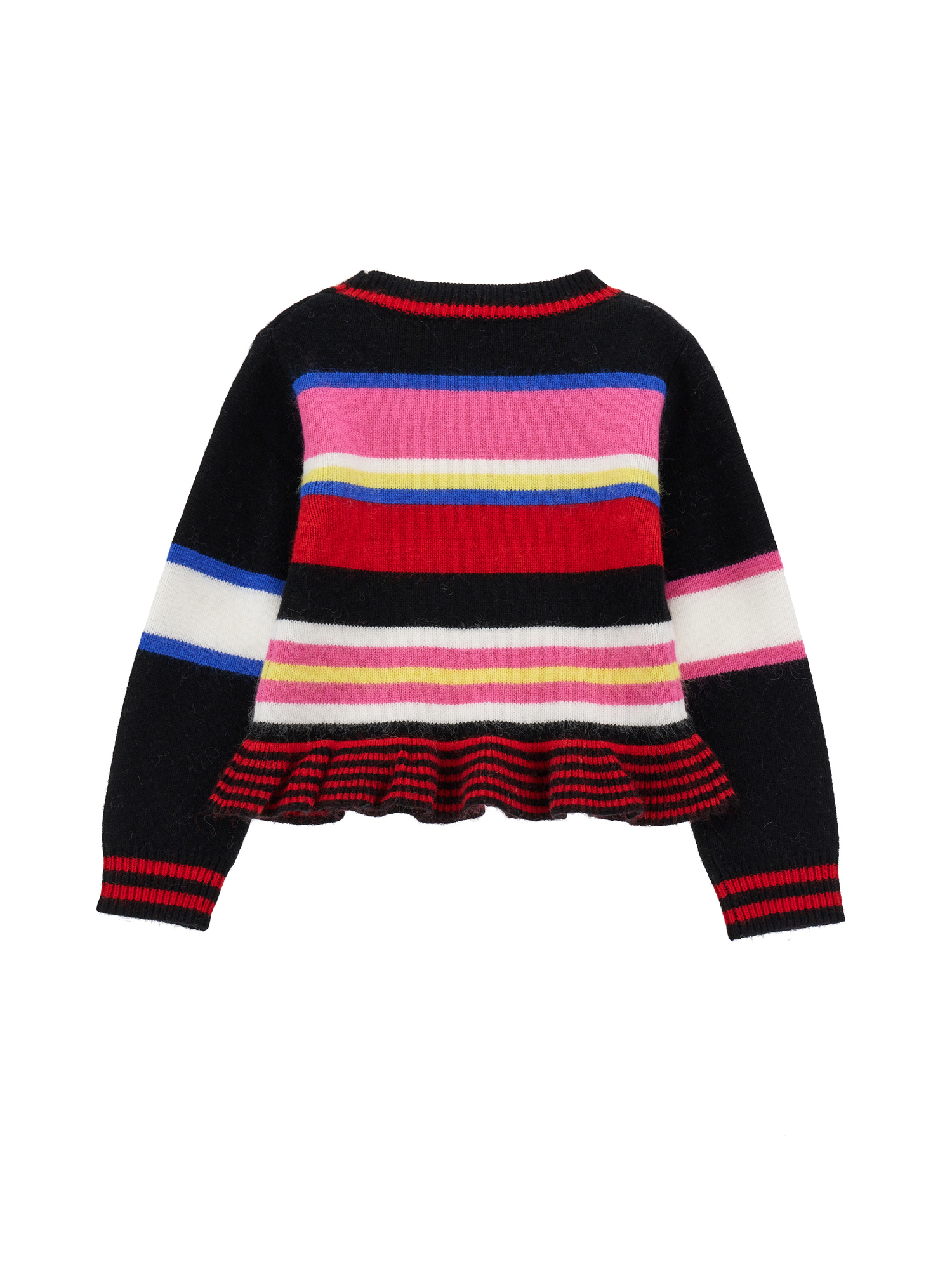 Monnalisa Soft Striped Sweater In Multicolor