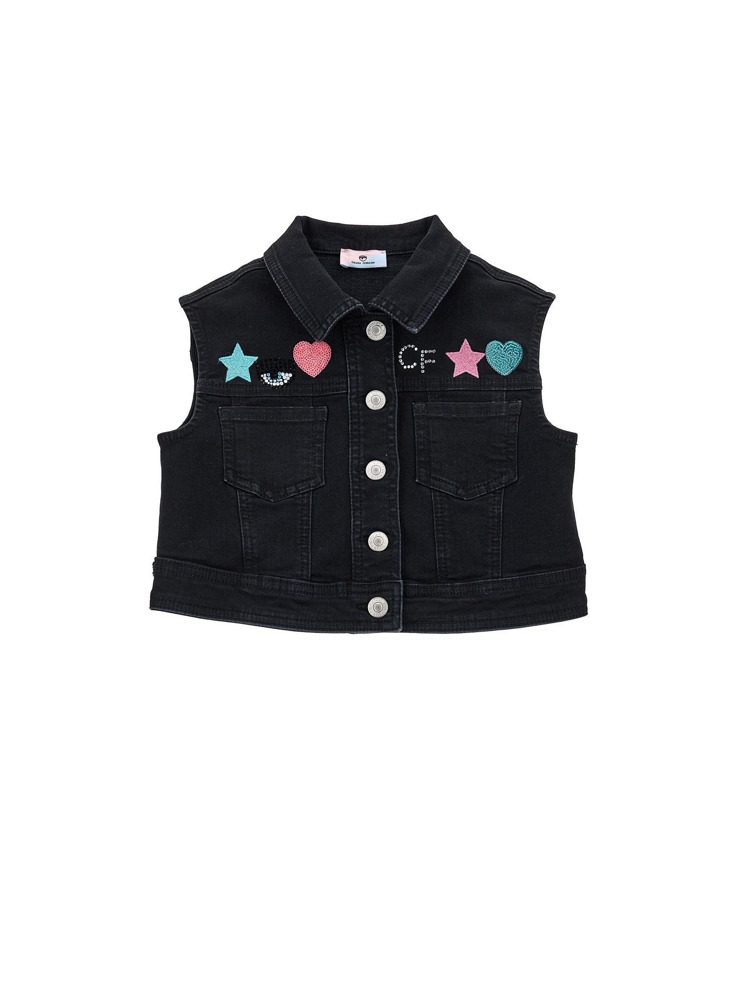 Chiara Ferragni Cf Jeans Vest In Black