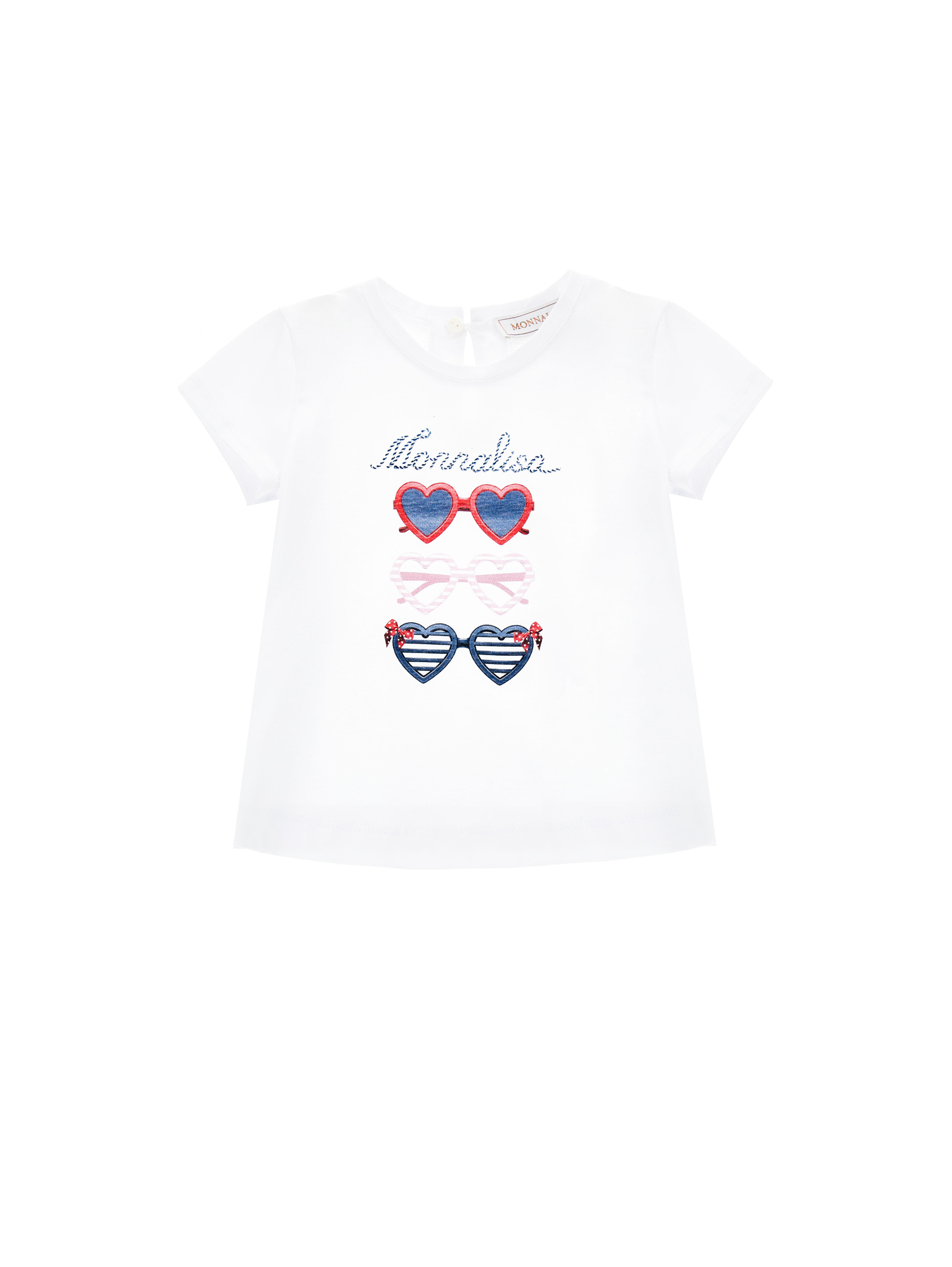 Monnalisa Babies'   Glasses Print T-shirt In White