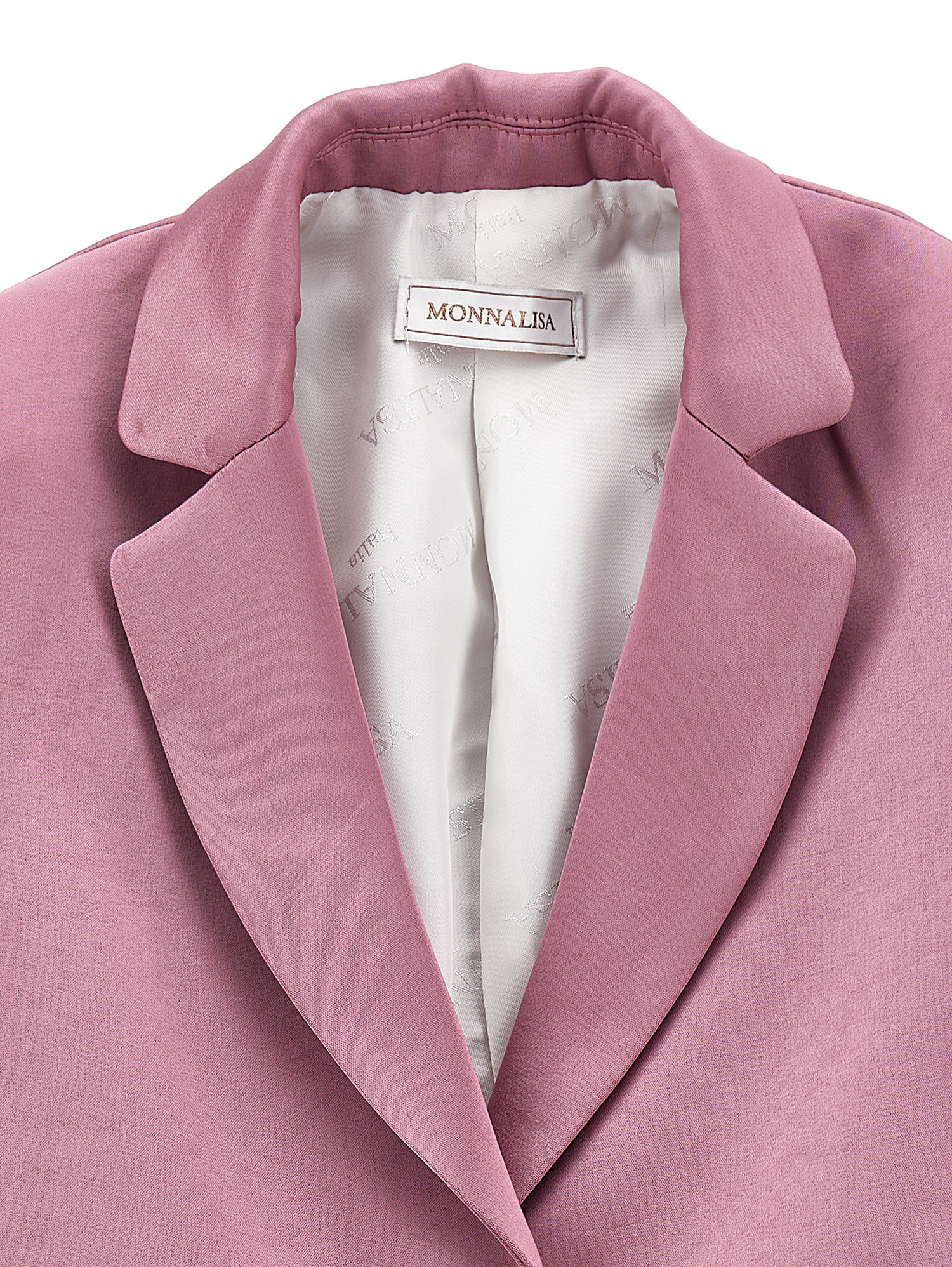 Monnalisa Satin-lined Jacket In Blush Pink